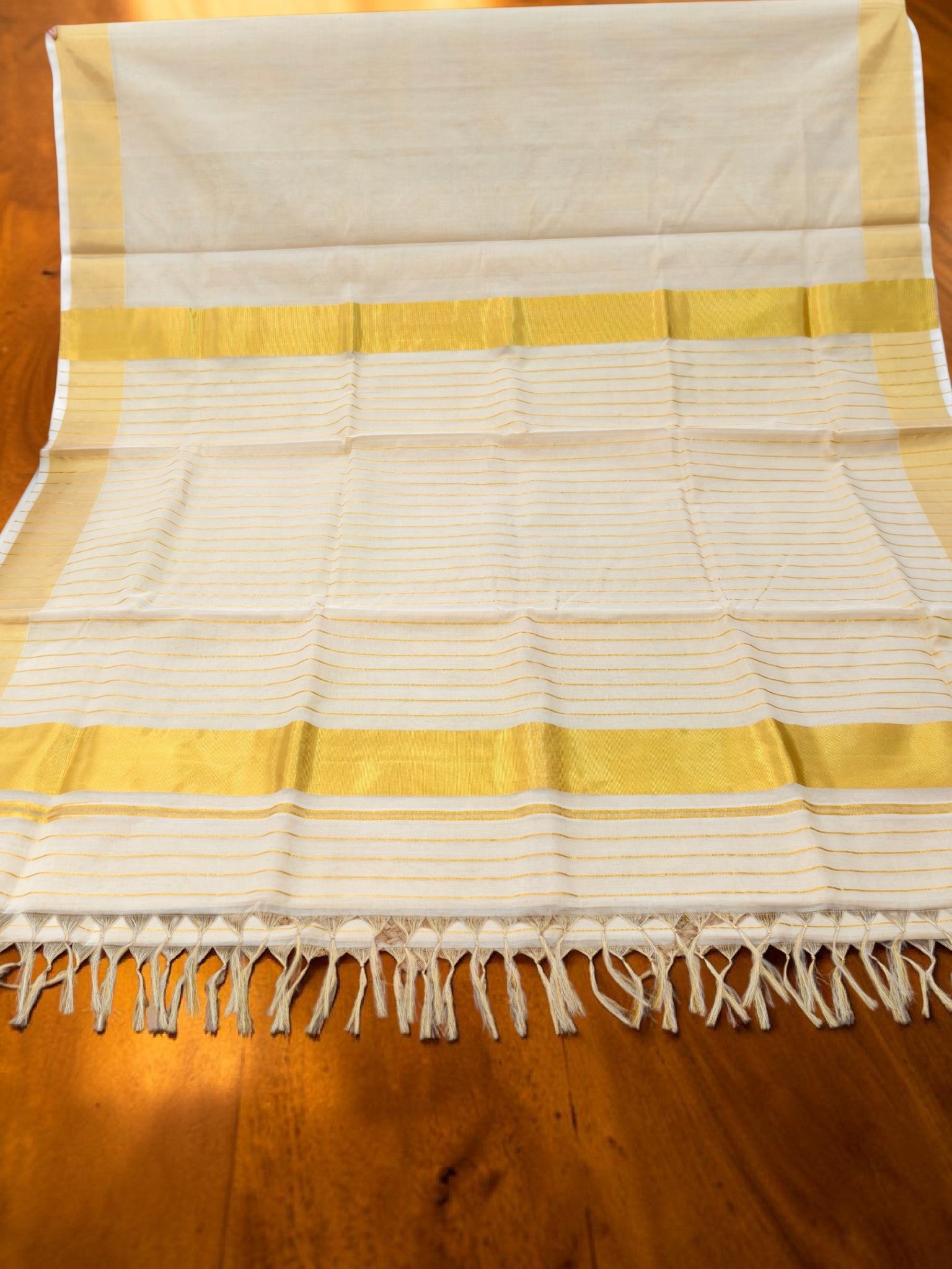 Pure Handloom Tissue Full Stripe with blouse / Handlooom