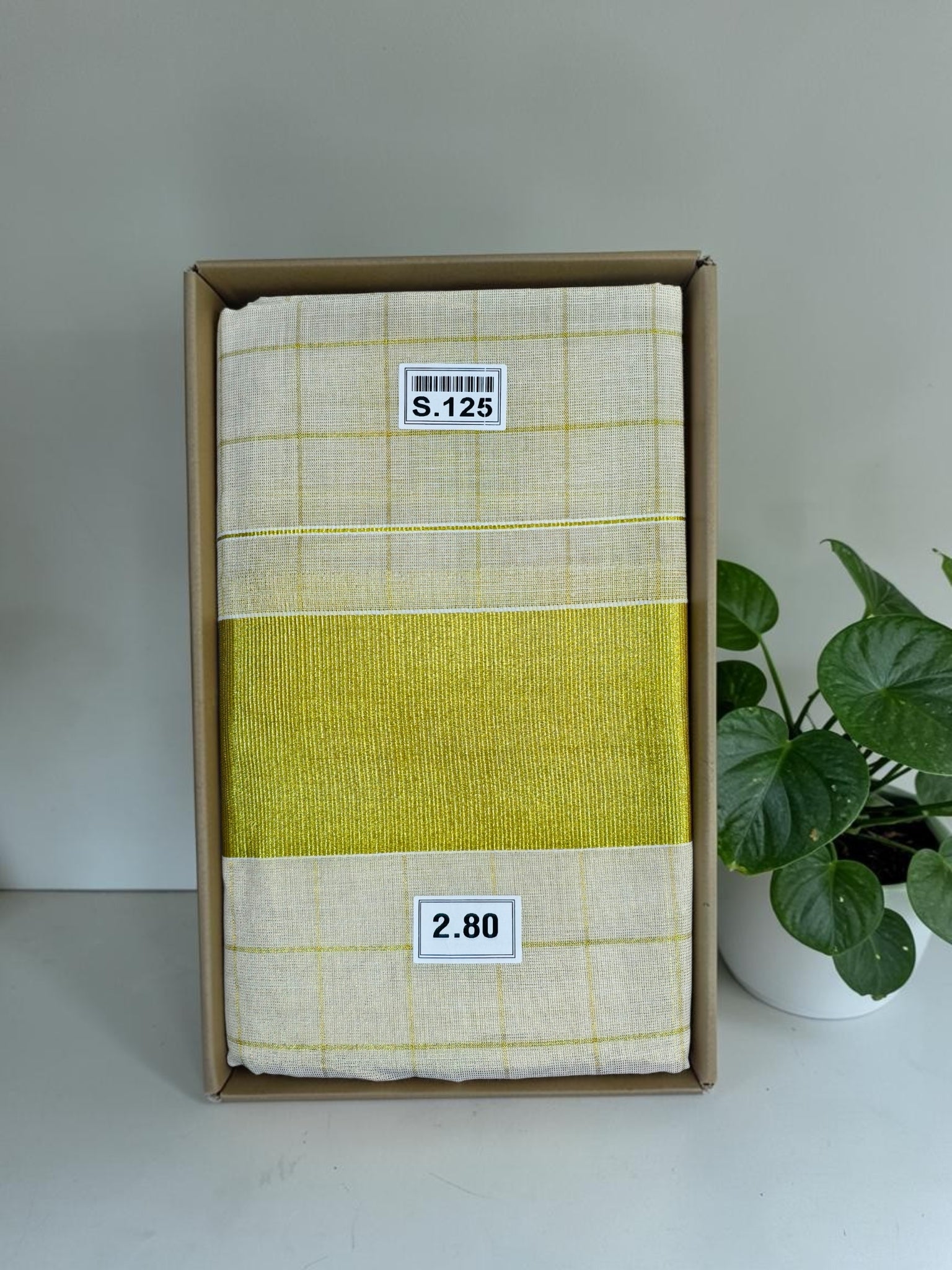 Premium Tissue Check Set Mundu / Kerala set mundu