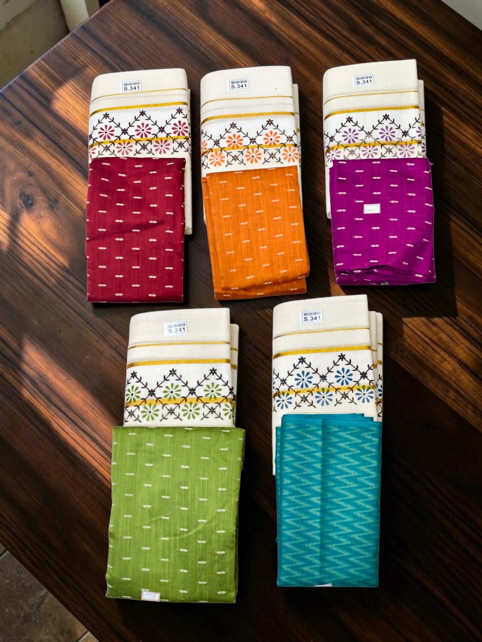 Vasantham Print set mundu with Matching Blouse