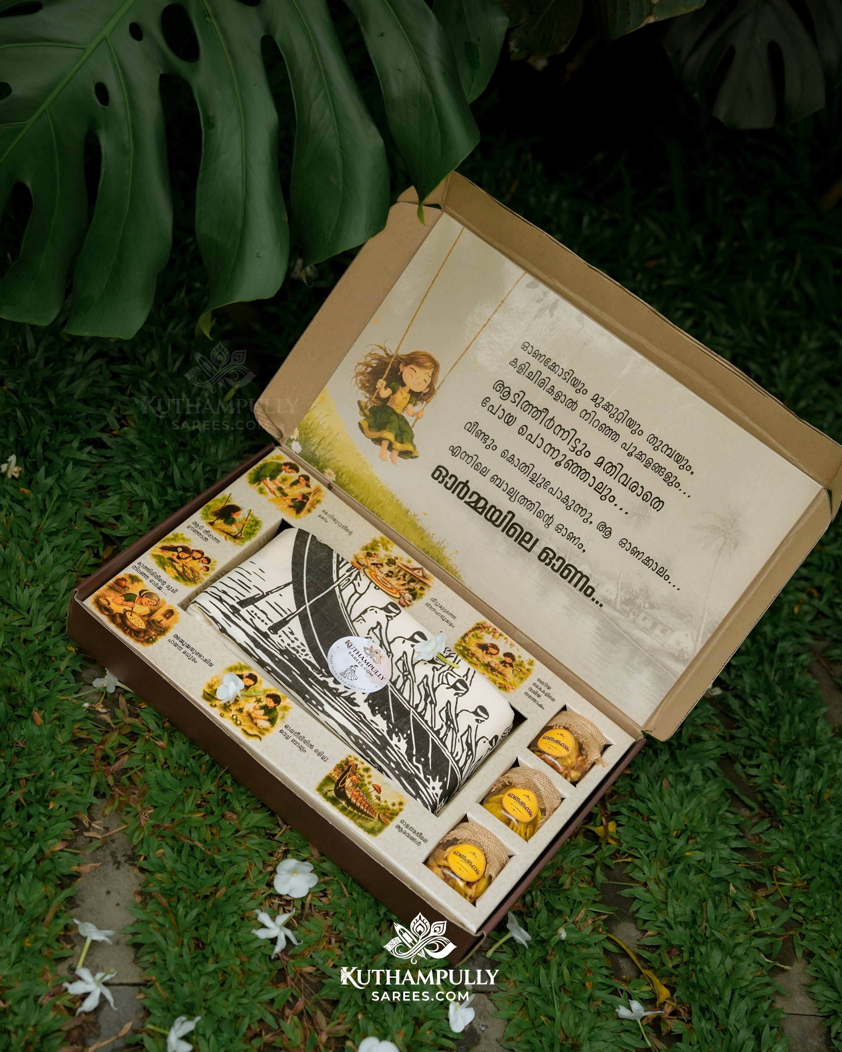 For Her , KODIPETTI Silver - Nostalgic Hamper Box For Women's Experience the Good Old Onam days