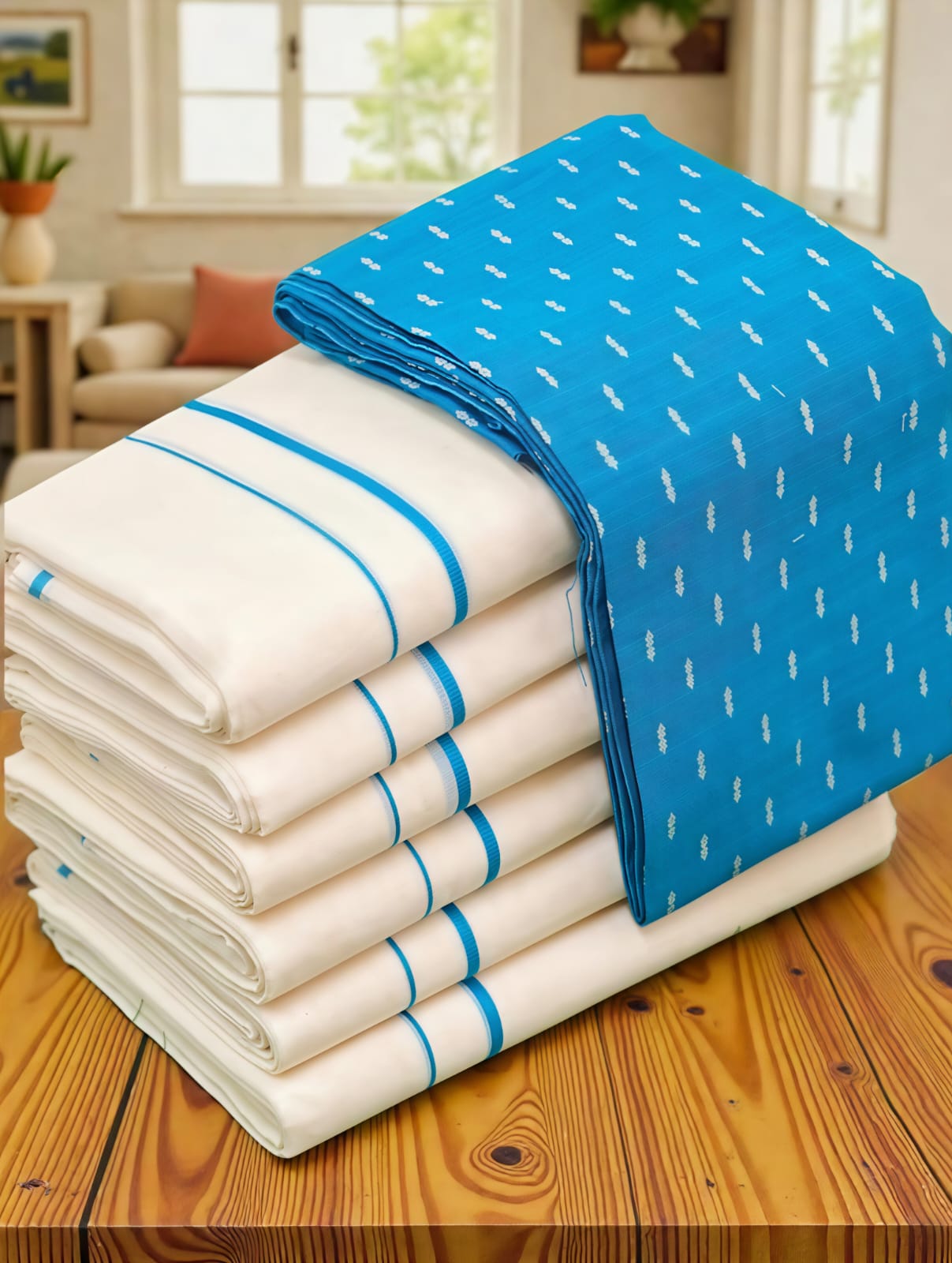 Puliyirakara Set Mundu with blouse pure cotton