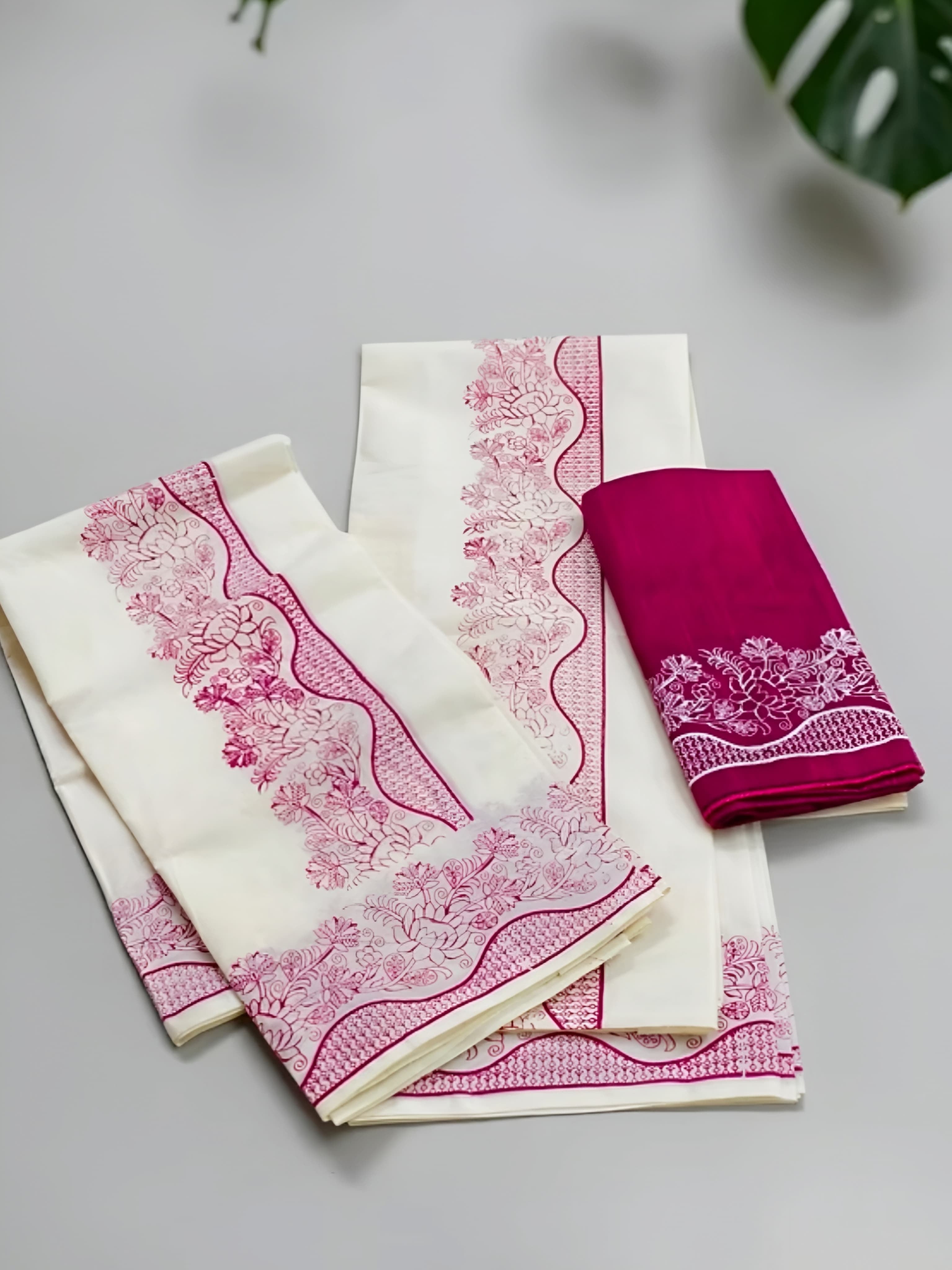 Kerala Set mundu trending collection with blouse full print extra length