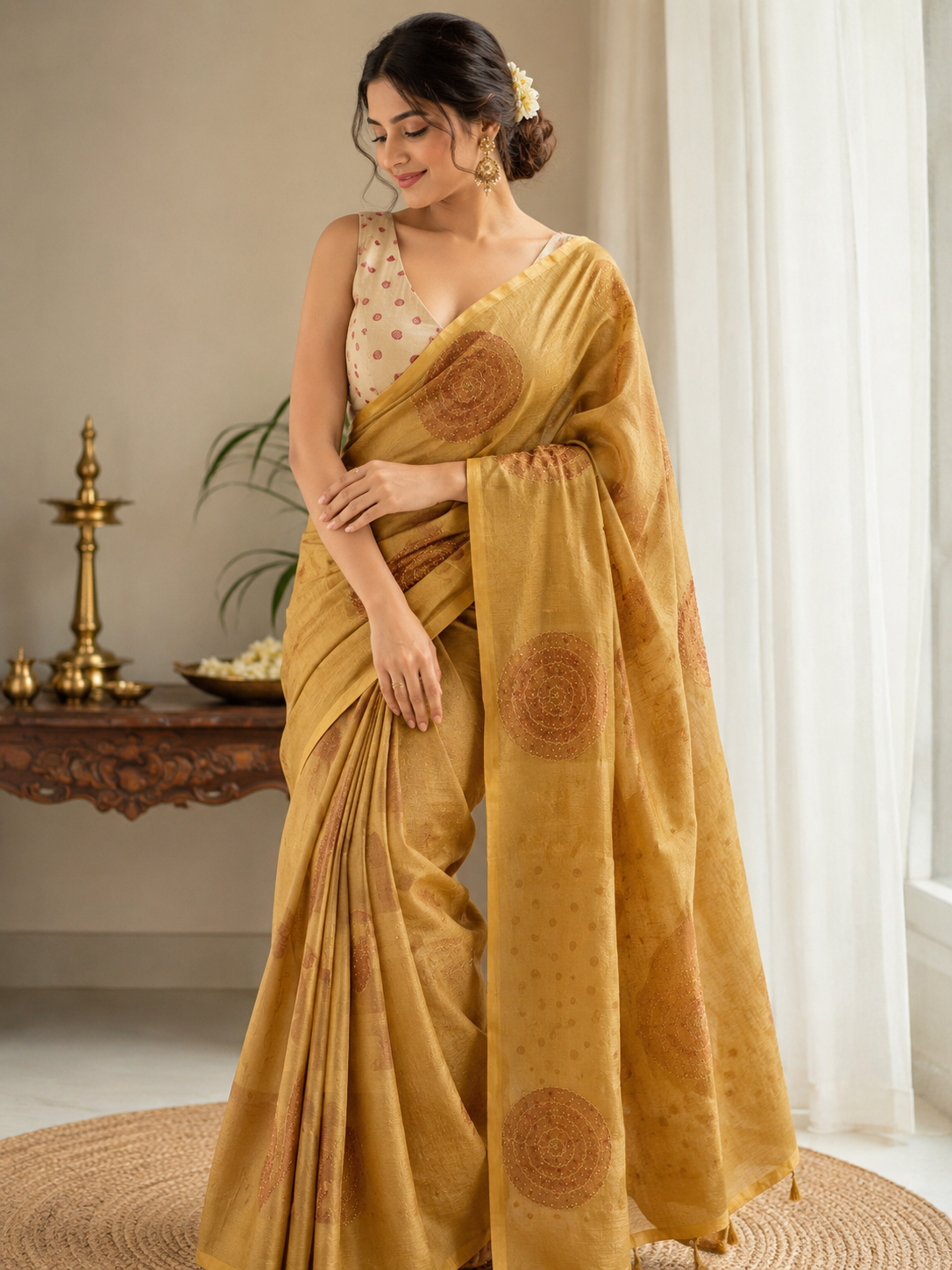 Grand Tissue Handwork saree with trending design