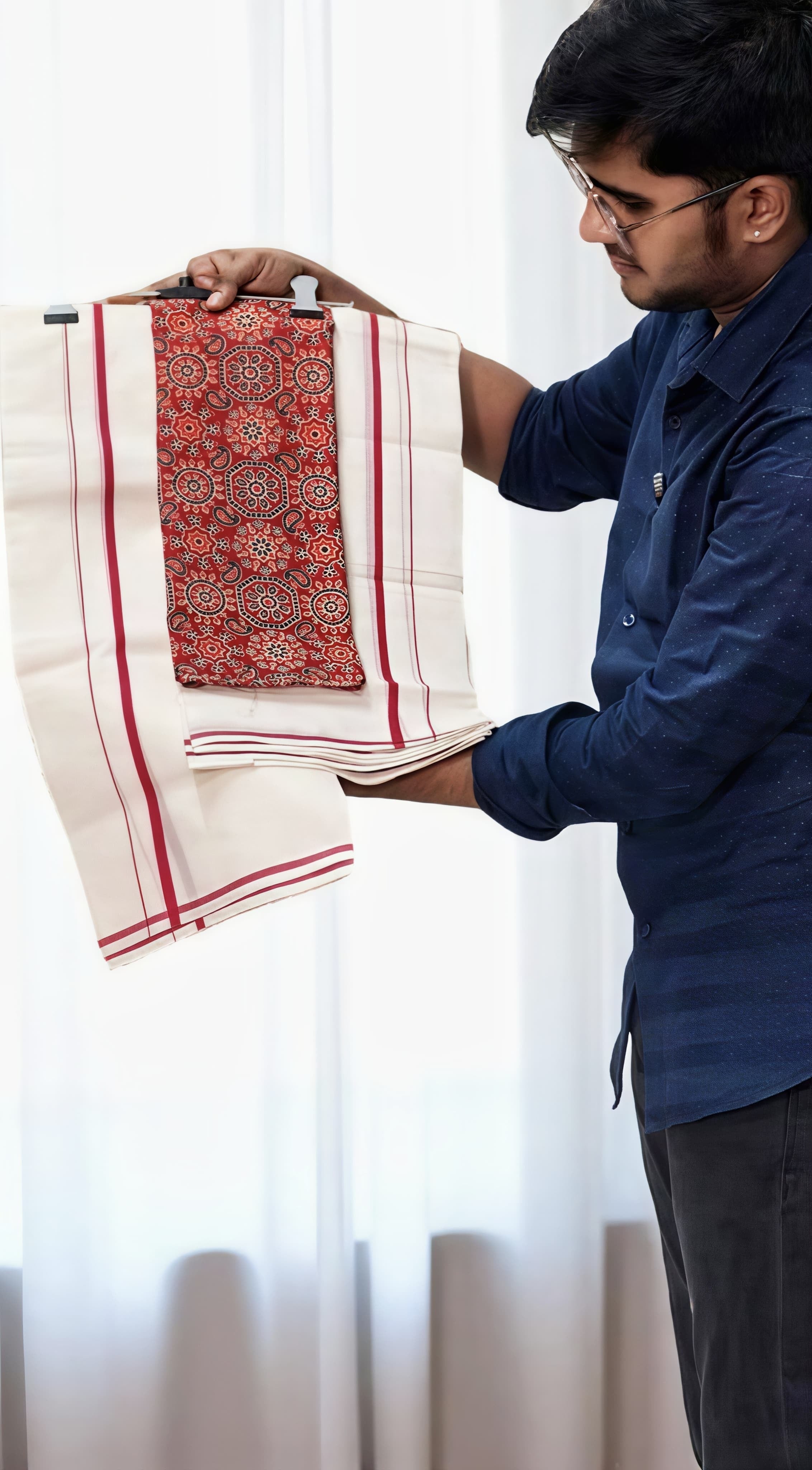 Puliyilakara Set Mundu Pure Cotton 2.70 mtr With Blouse