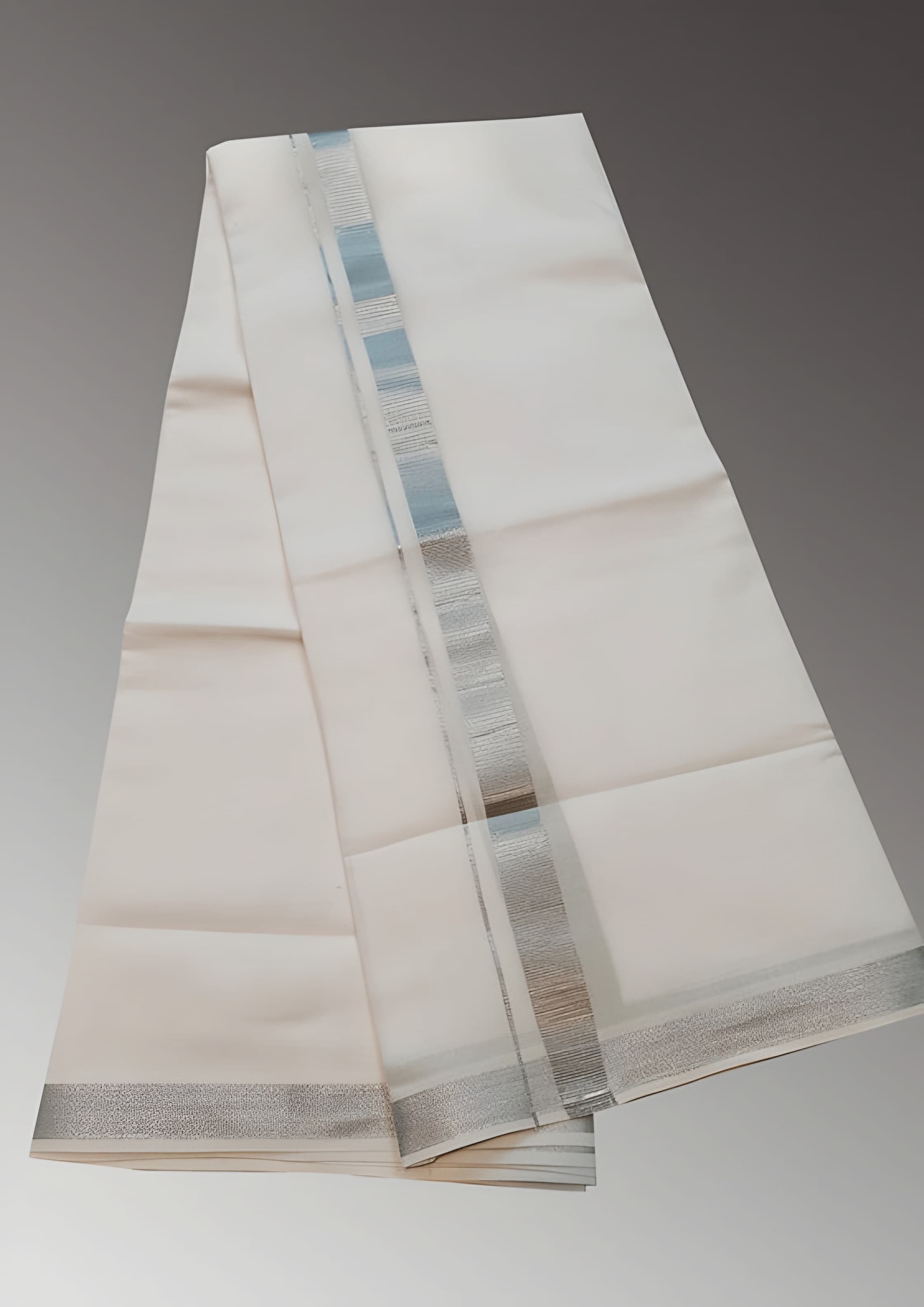 Kuthampully Mens White Pure Cotton Dhoti (4 mtr)