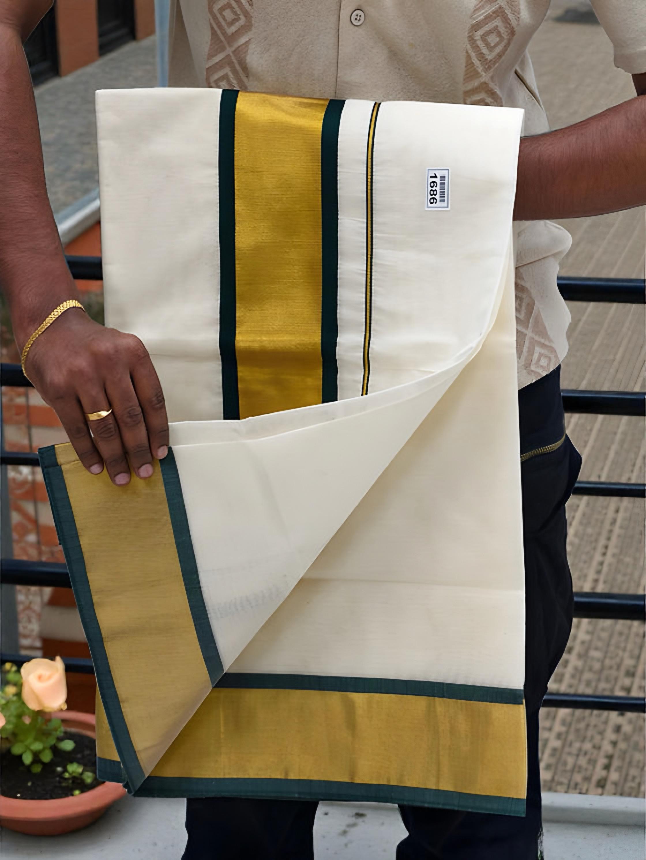 Pure cotton 4 inch color border set sarees with blouse