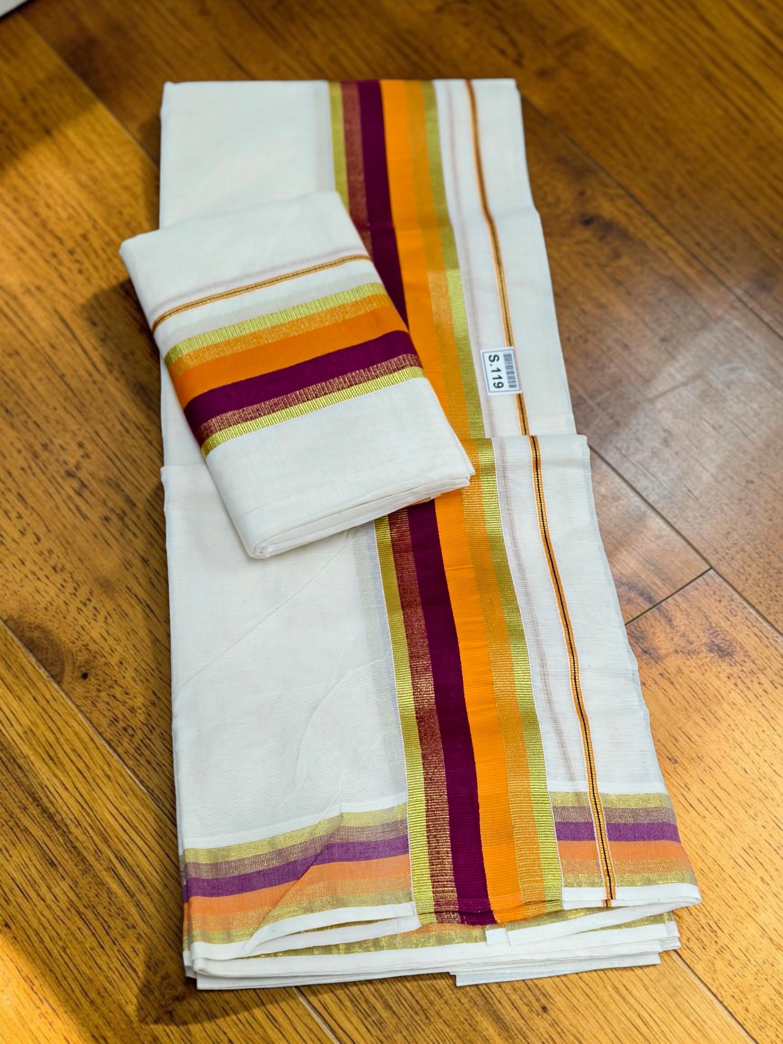 Kuthampully pure cotton set mundu with extra length _ kerala set mundu