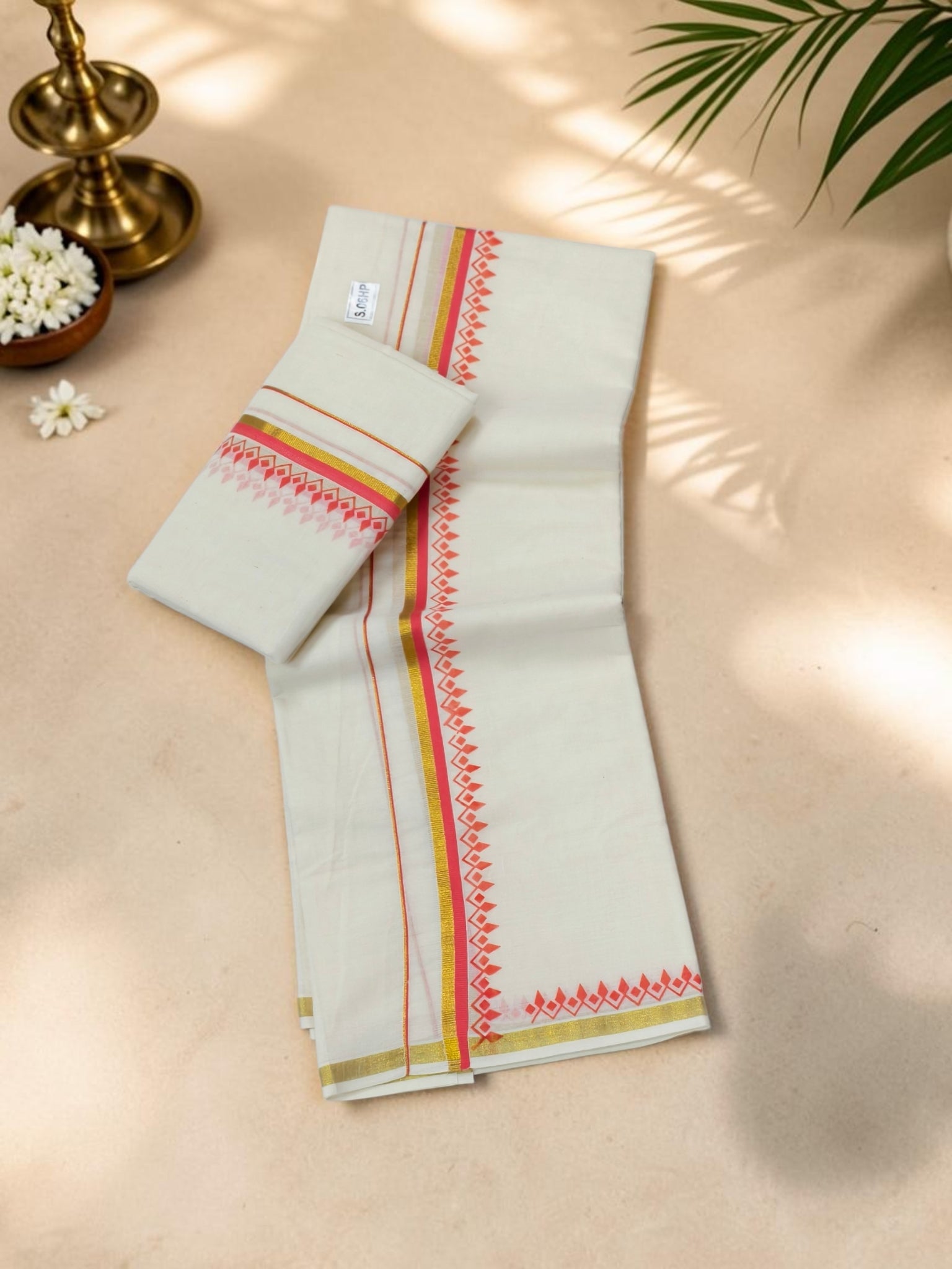 Mullamottu design set mundu extra length