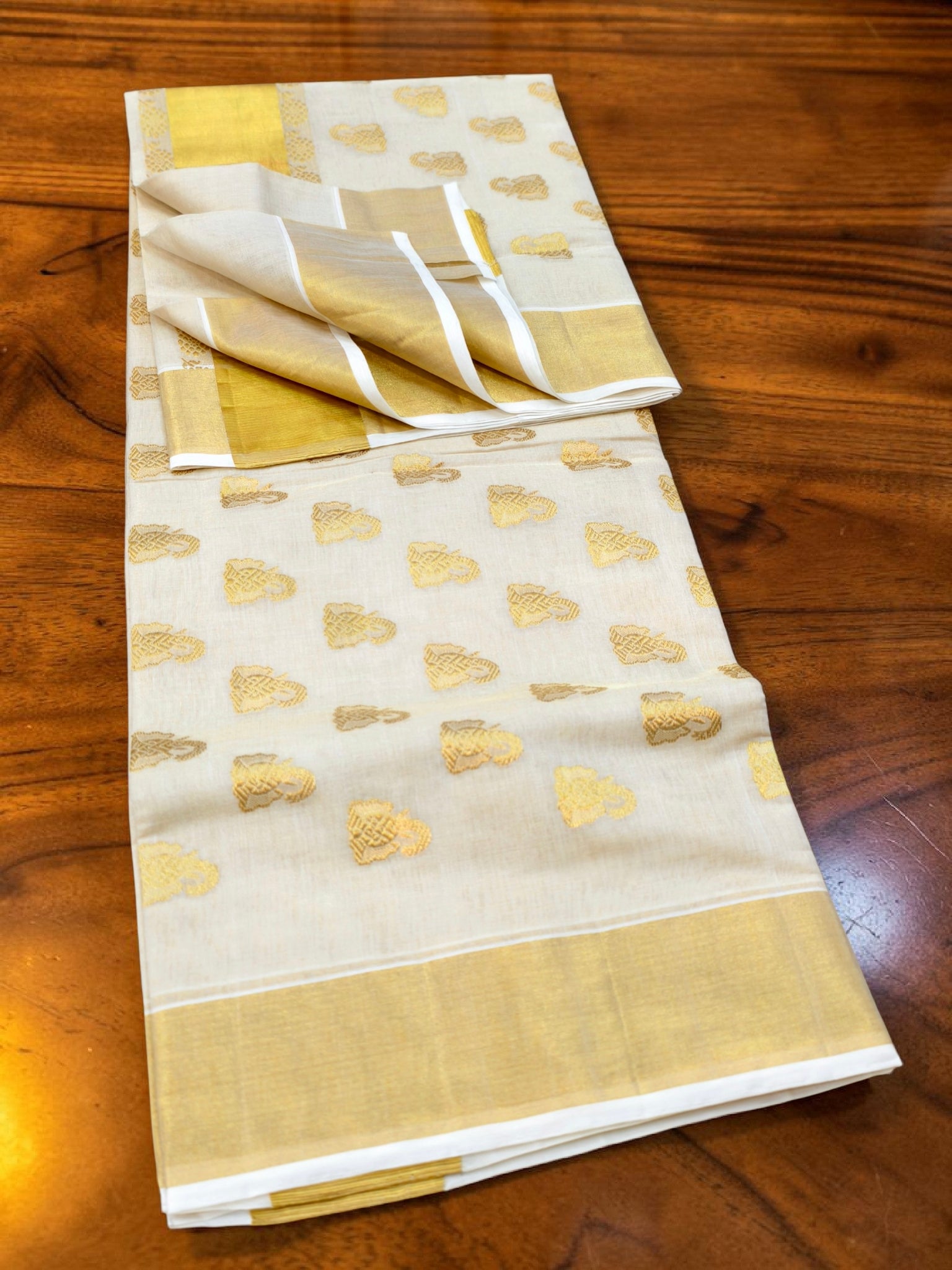 Pure handloom tissue elephant puttas full body with blouse/ Handlooom