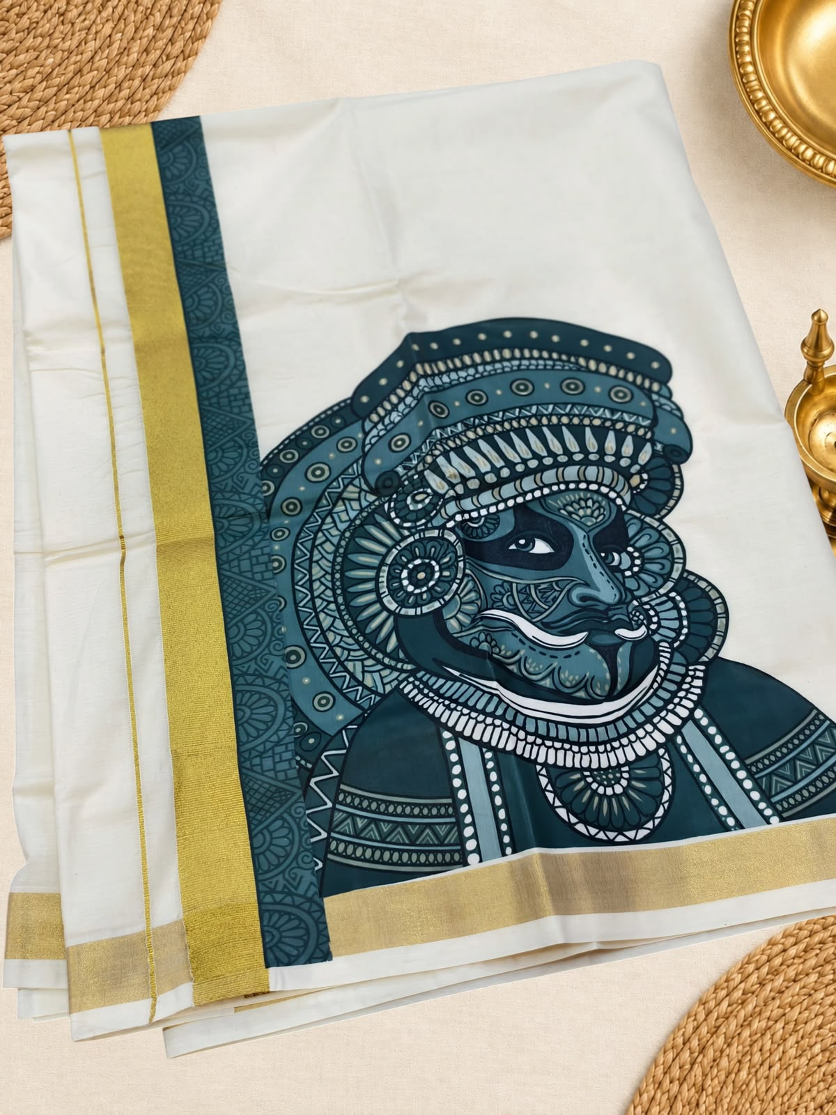 Kerala Traditional Cotton Dhoti with design