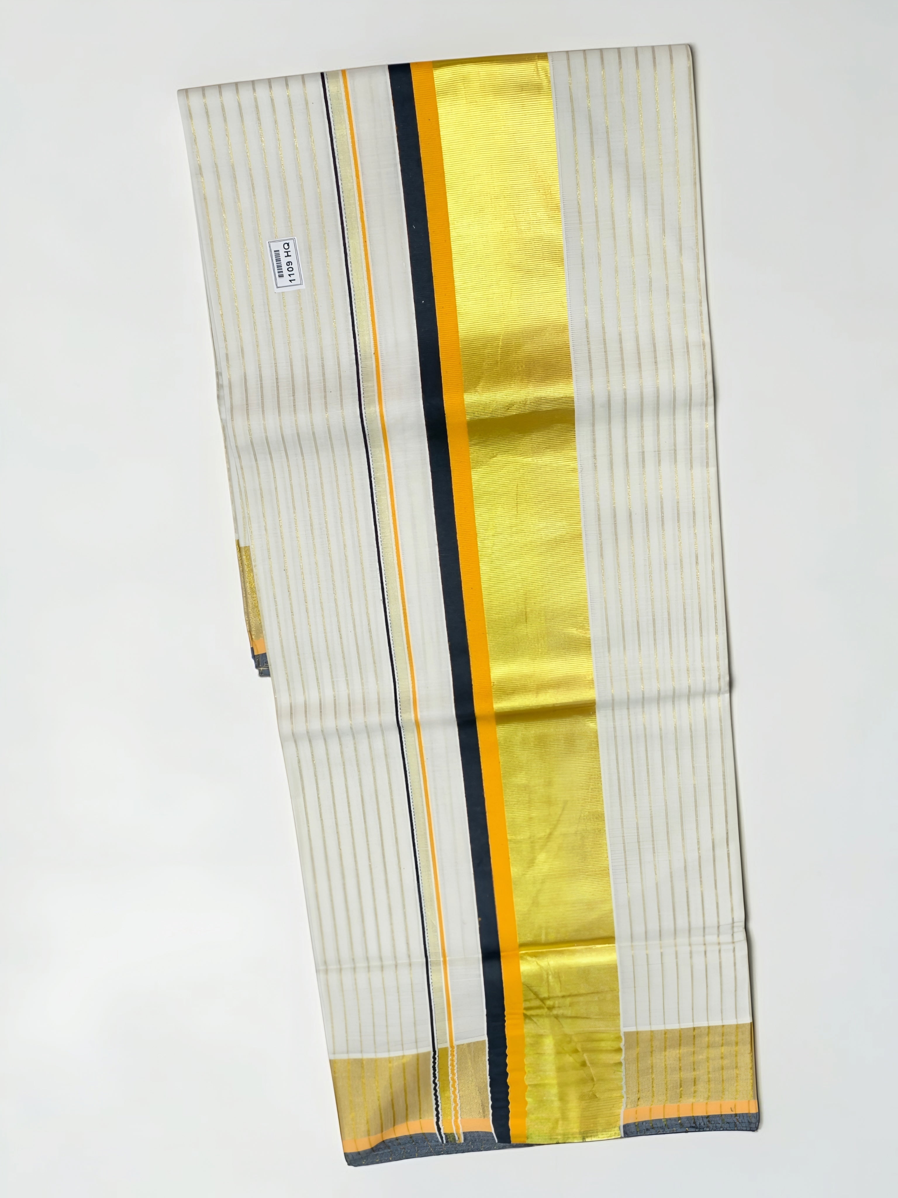 Original Handloom Kasavu Cotton Set Saree body stripe with blouse