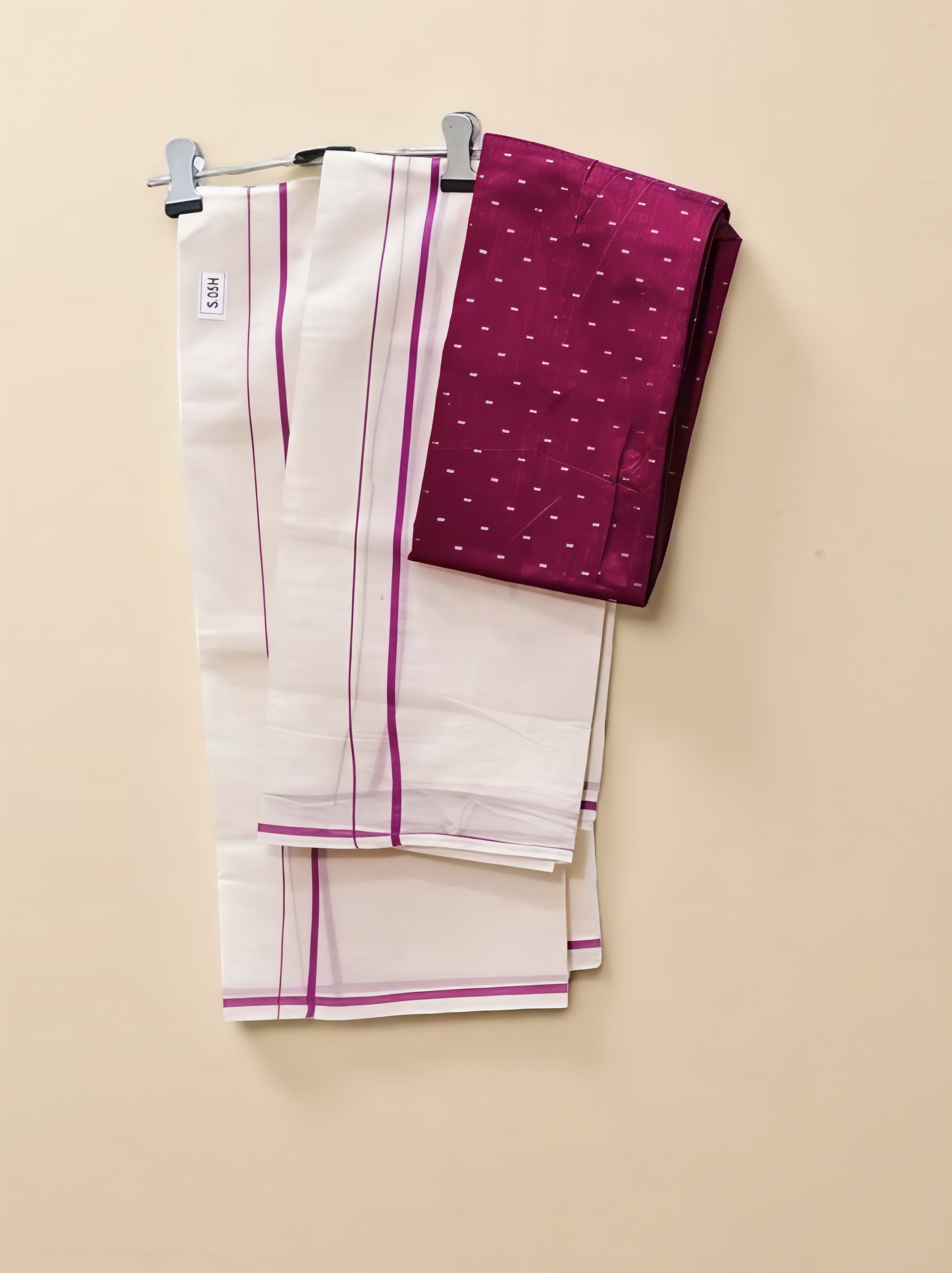 Puliyilakara Set Mundu Pure Cotton 2.70 mtr With Blouse