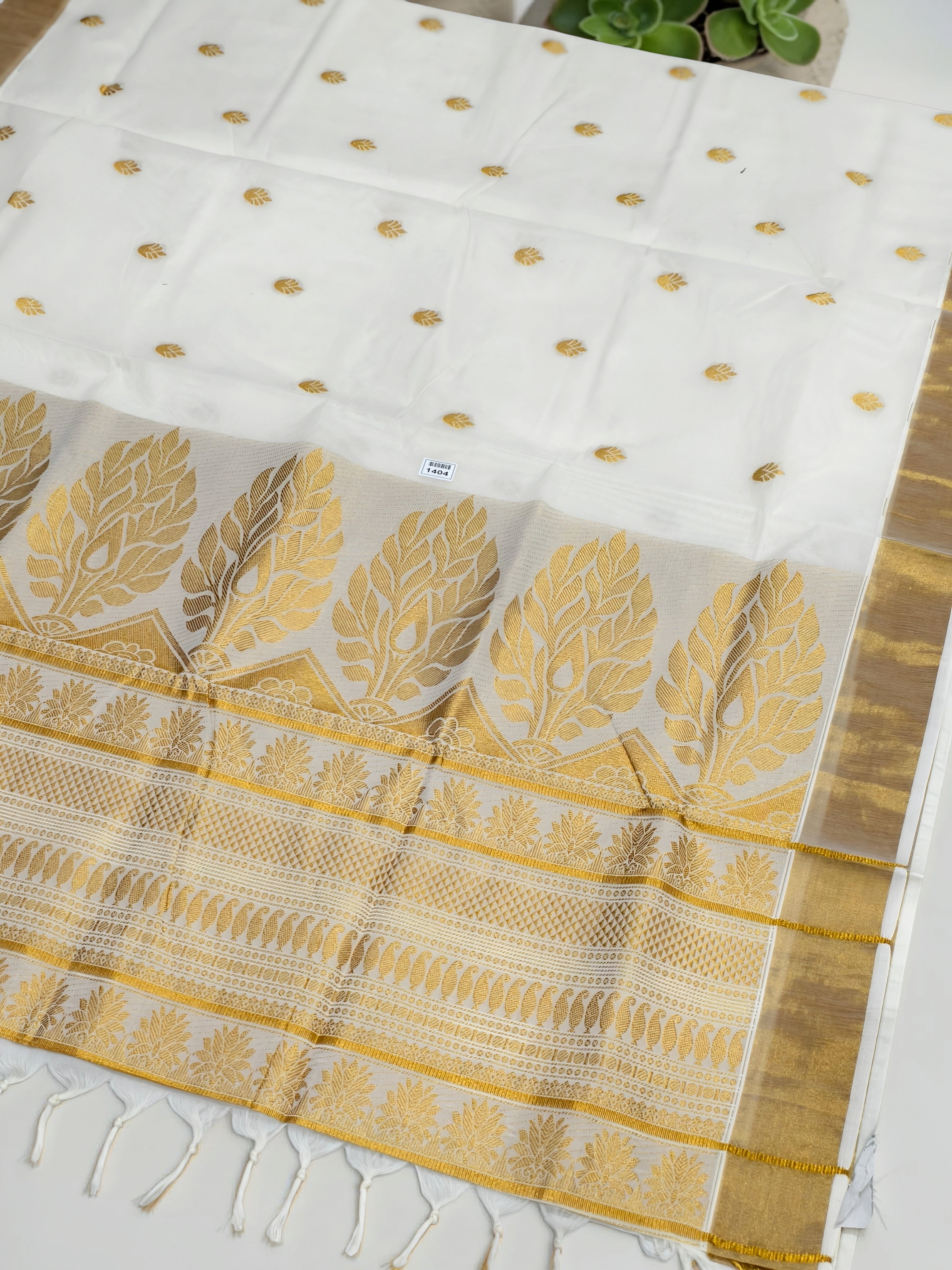Rich Pallu pure cotton body full work saree Handloom replica