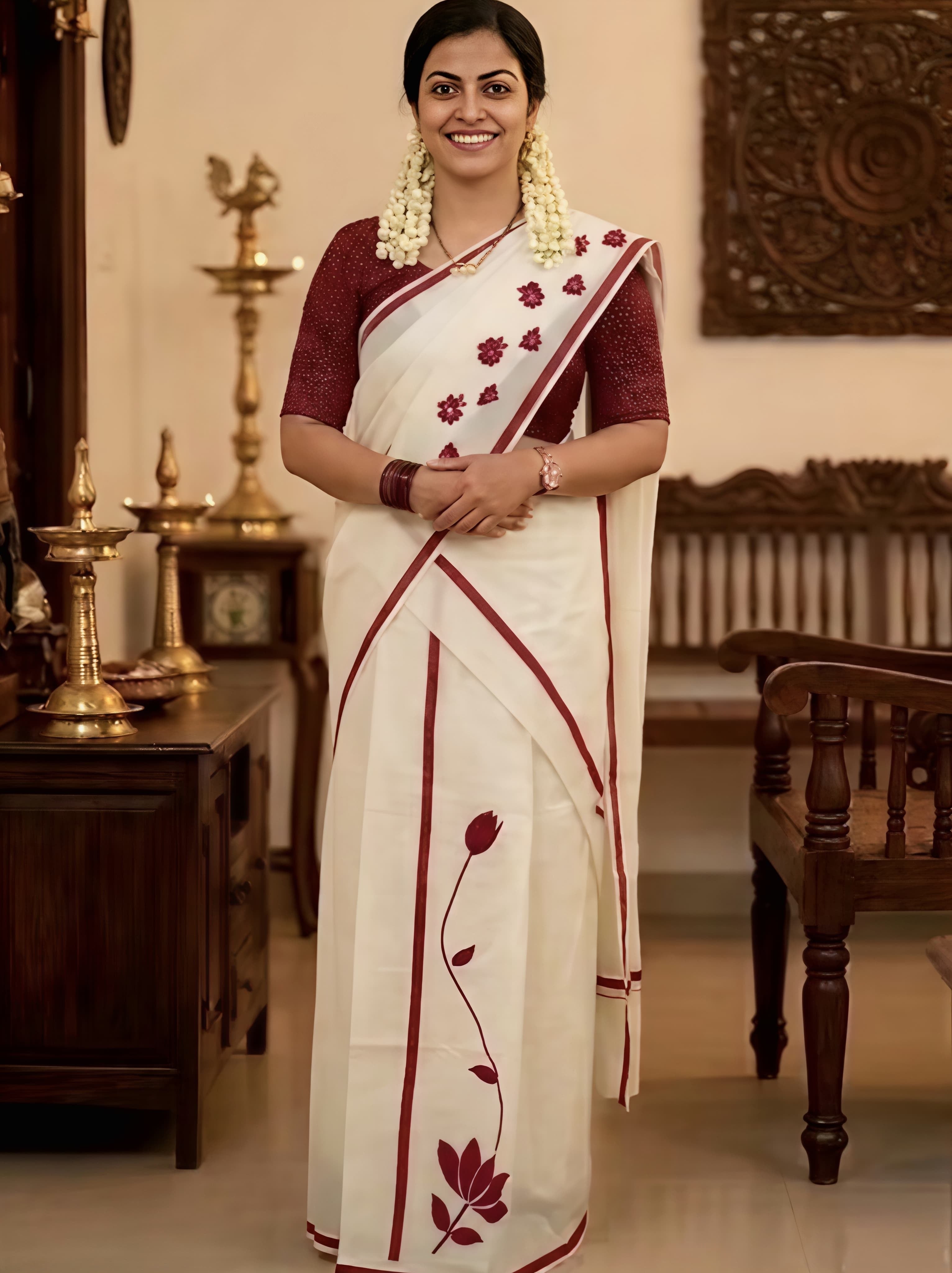 Puliyirakara set mundu with new trend exclusive model