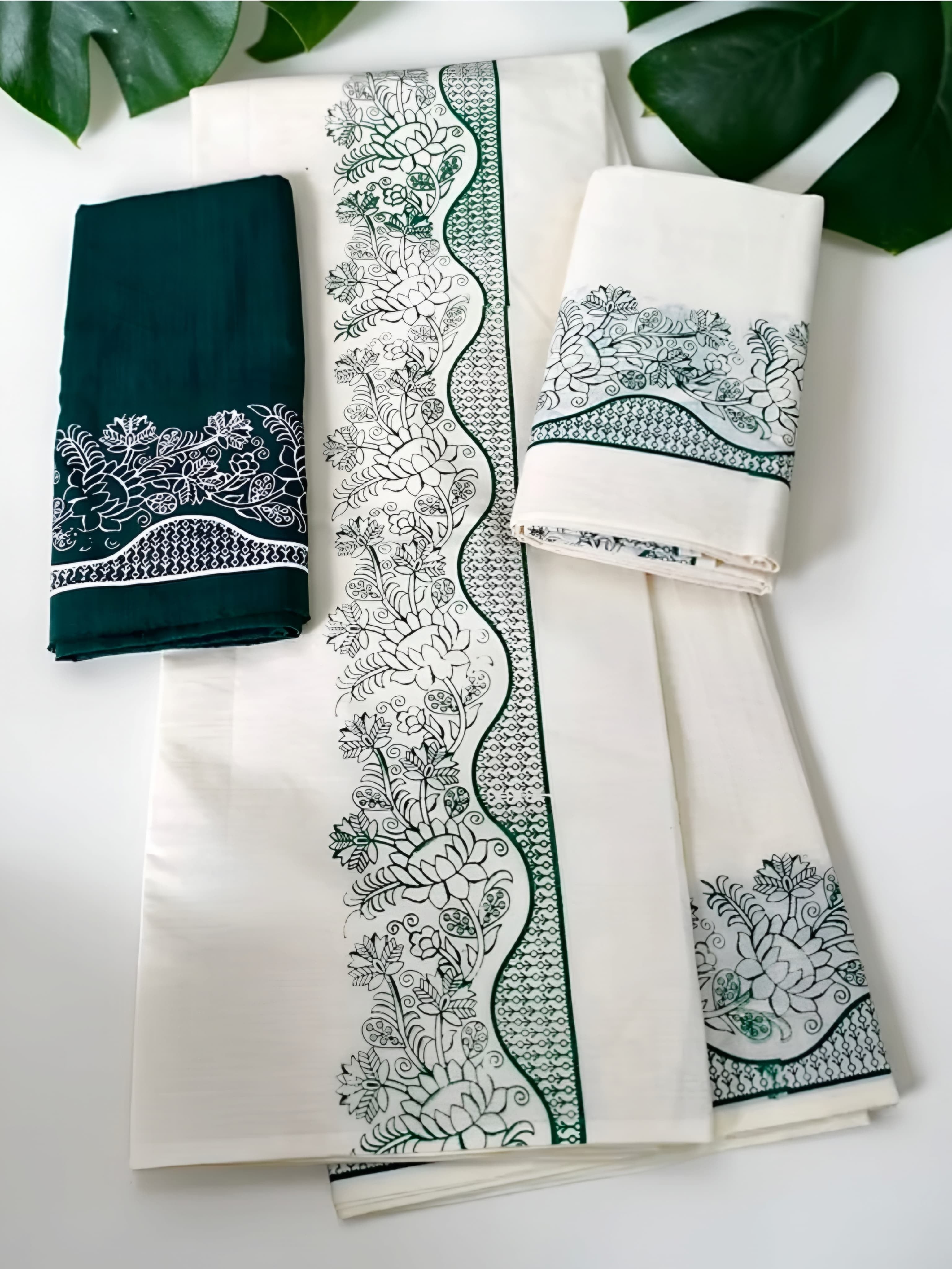 Kerala Set mundu trending collection with blouse full print extra length