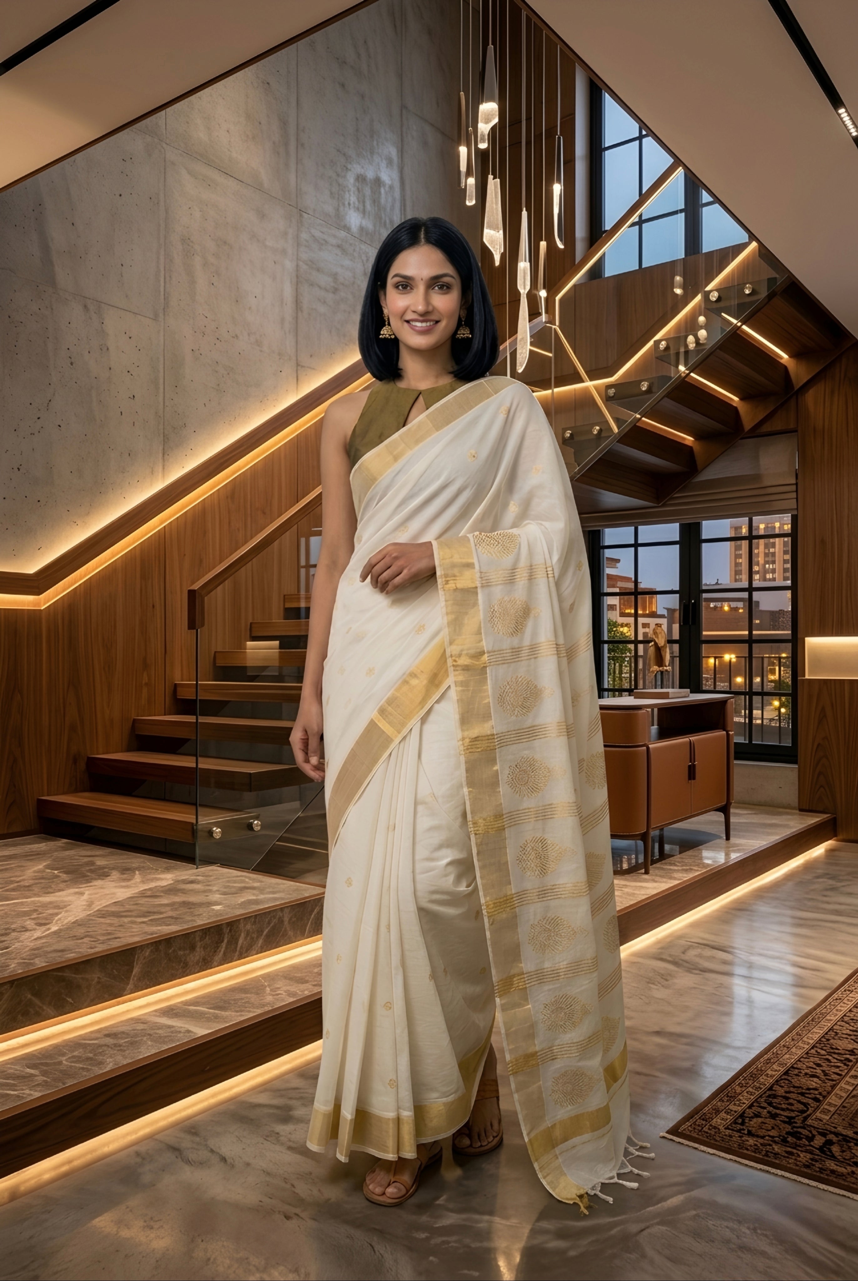 Kerala Rich Pallu Saree Peeli design with blouse / kerala saree