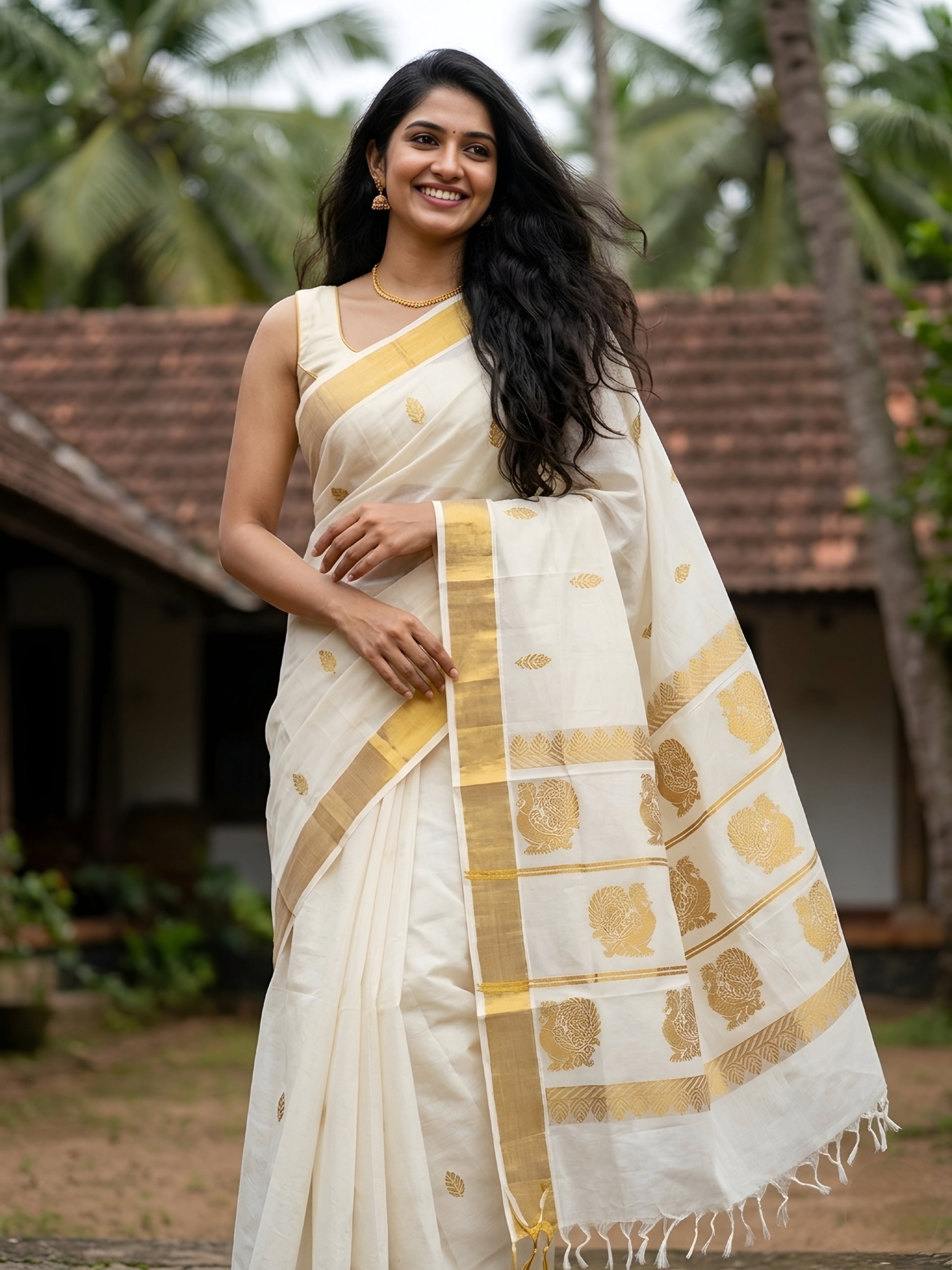 Kerala saree Rich Pallu with blouse full body work / onam saree