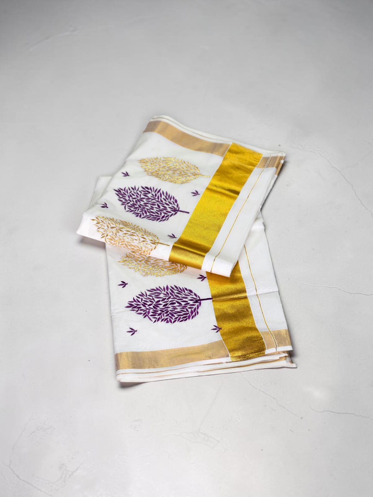 Pure Cotton Embroidery Saree Full body with blouse