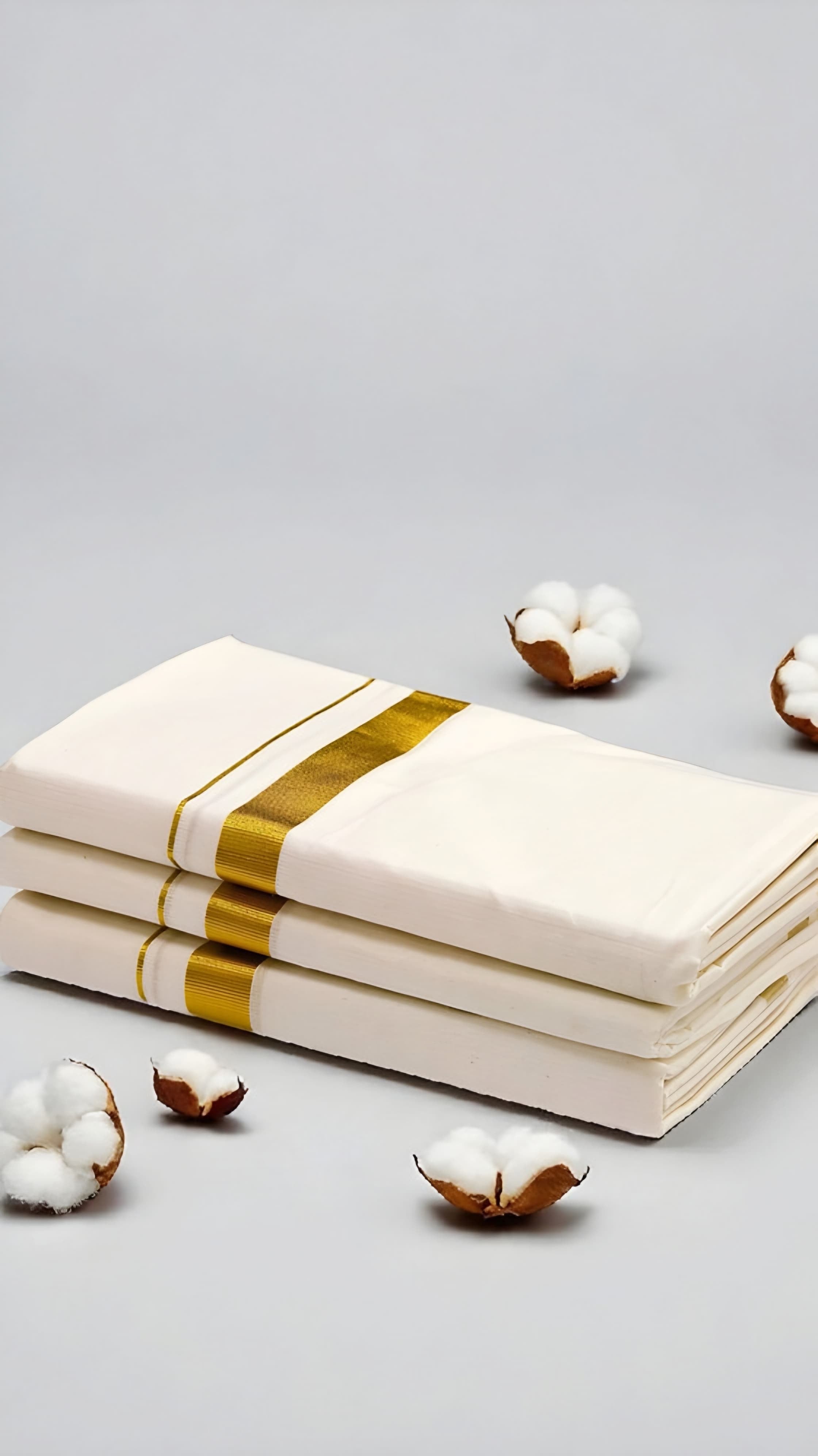 Kuthampully 1 inch Kasavu Dhoti 4 mtr