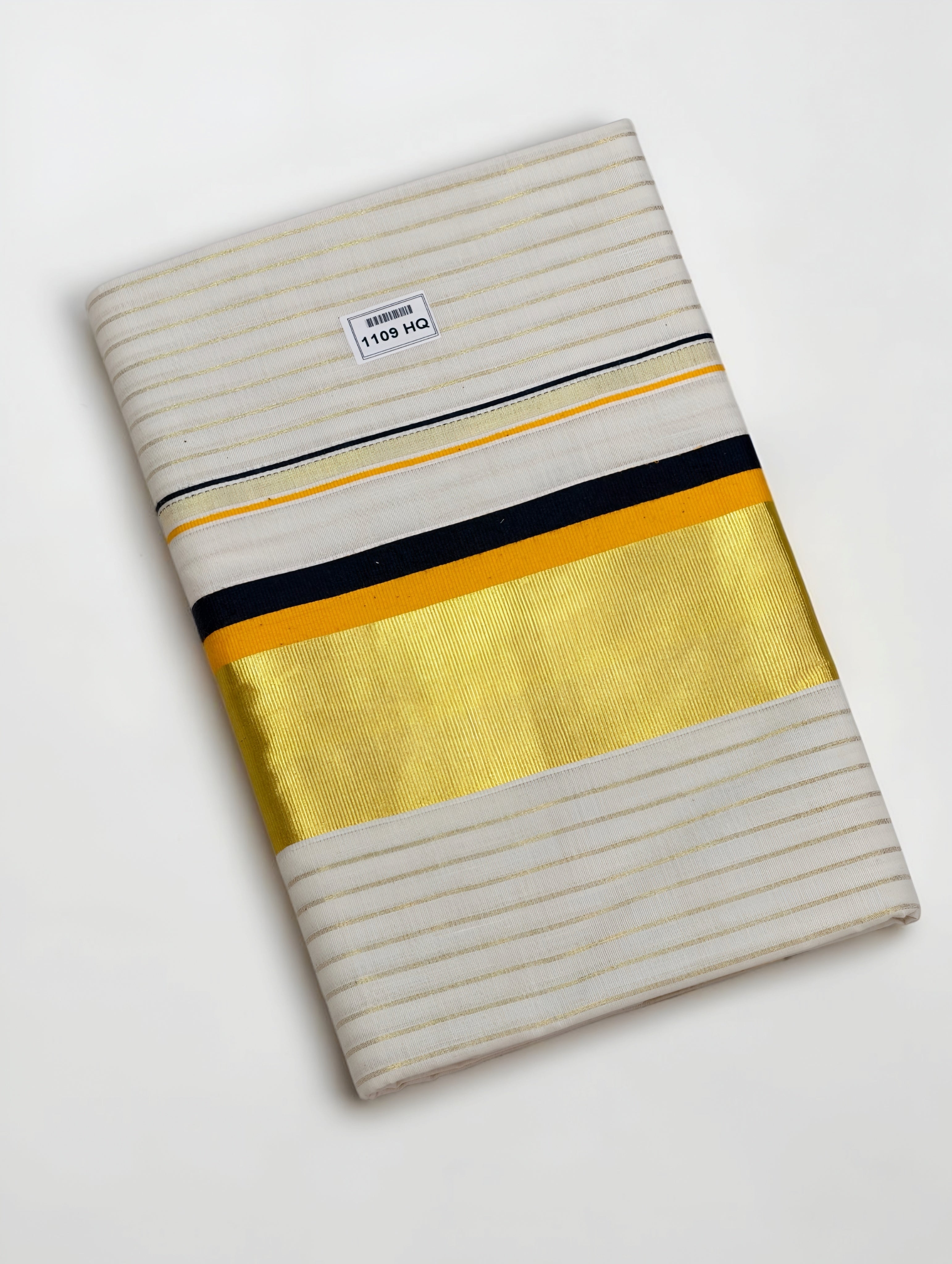 Original Handloom Kasavu Cotton Set Saree body stripe with blouse