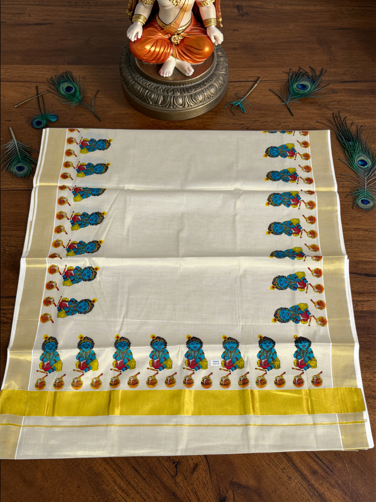 Kerala Tissue mural painting saree with blouse _ vishu collection