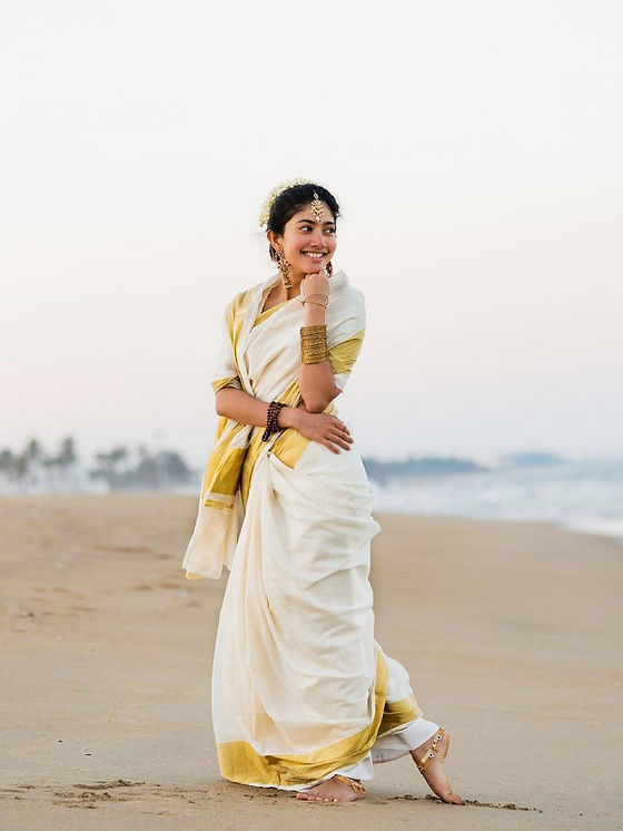 Kuthampully Cotton Kasavu Saree with blouse (6.25 mtr) 1 inch, 2 inch, 3 inch,..