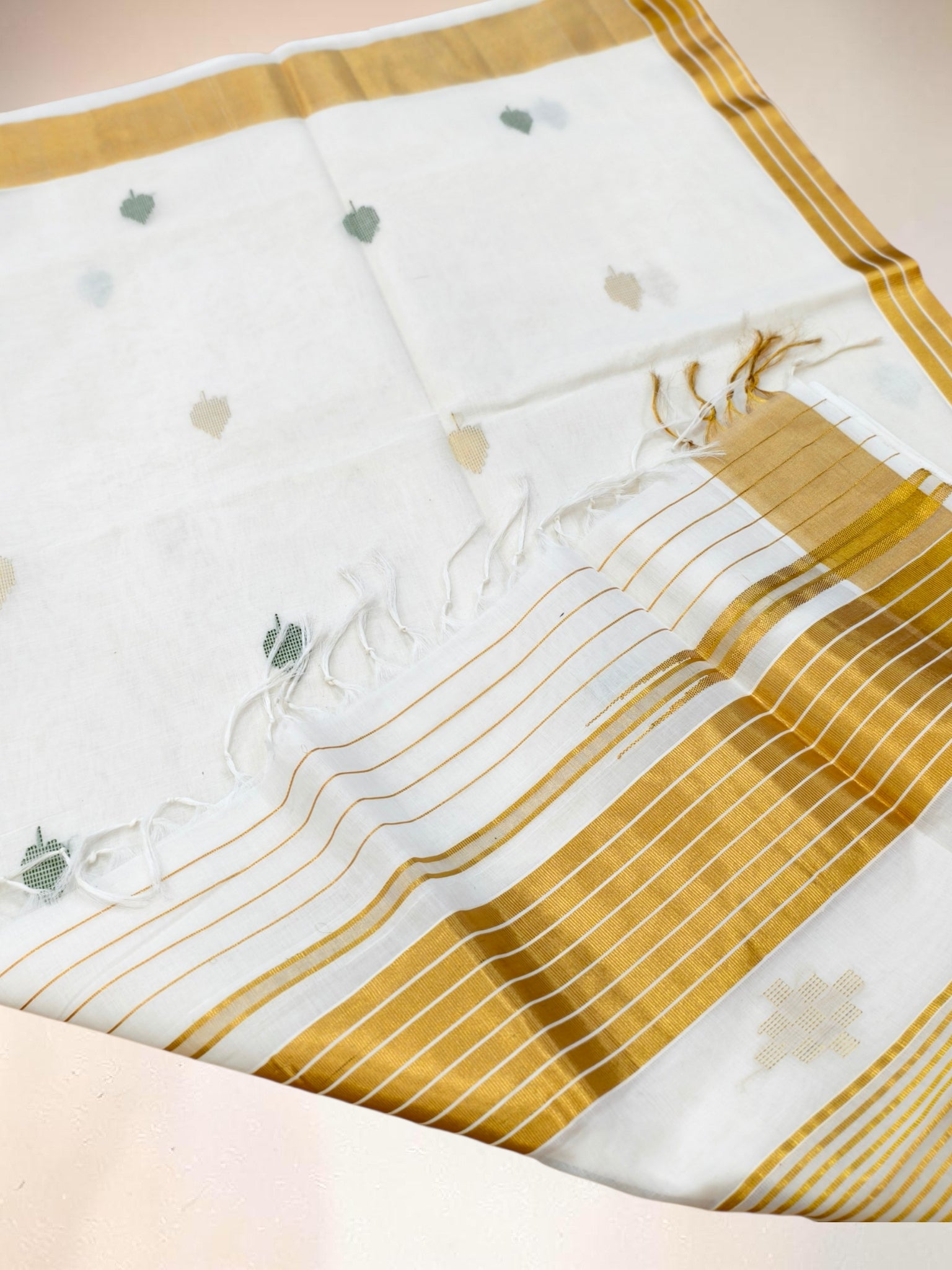Pure Handloom Cotton full body meena work with blouse/ Handloom