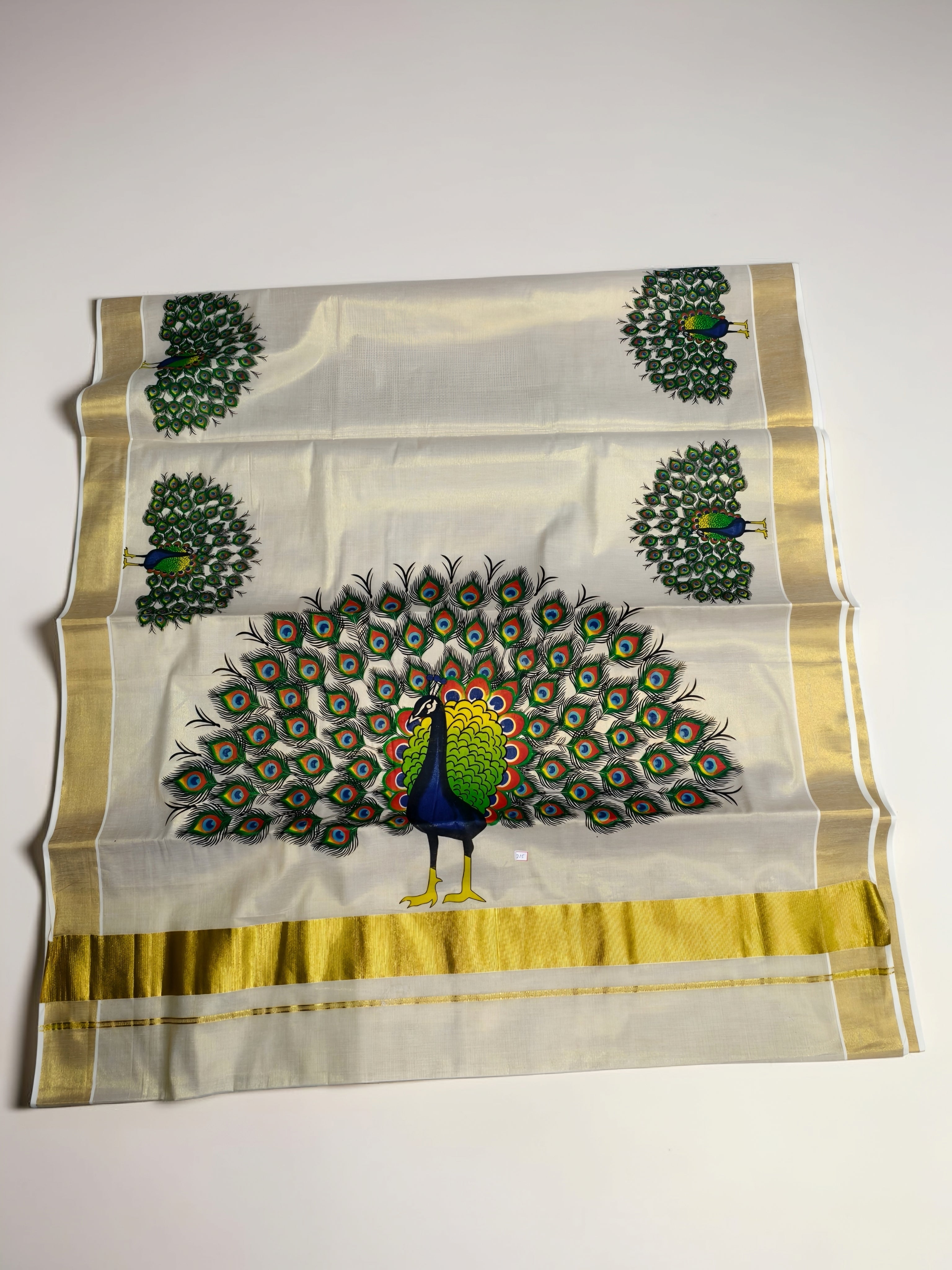 Kerala Tissue Saree with Big Print Onam exclusive with blouse