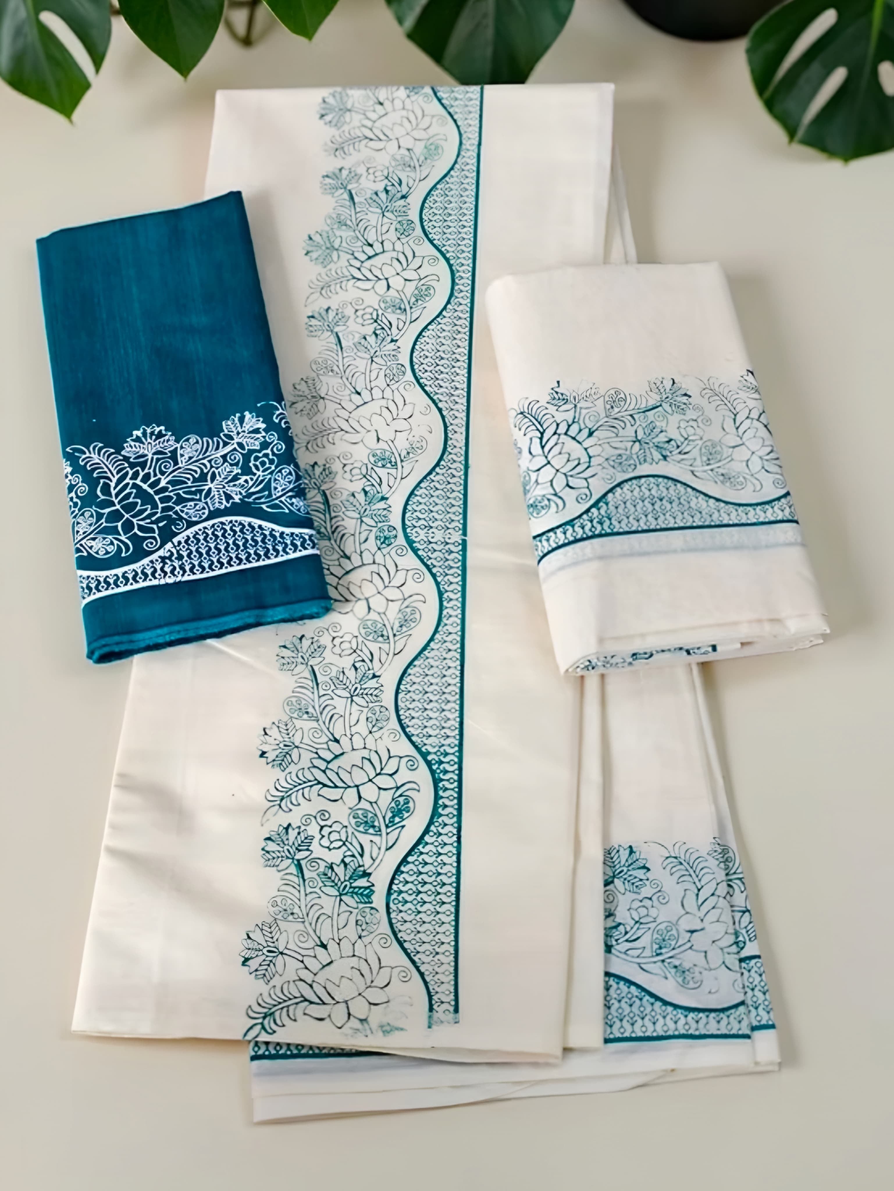 Kerala Set mundu trending collection with blouse full print extra length