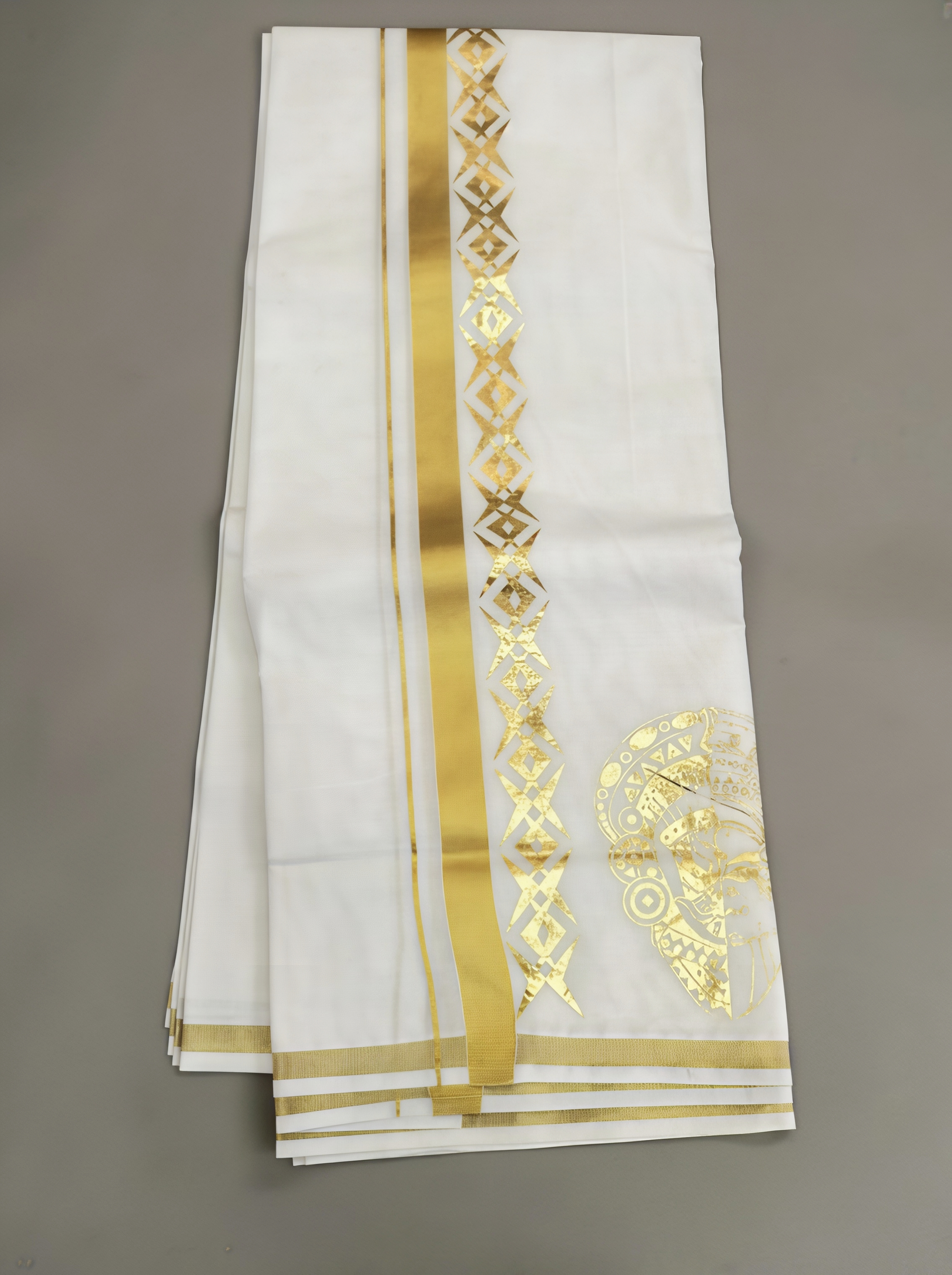 Mens Golden special dhoti for special occasions 4 meter