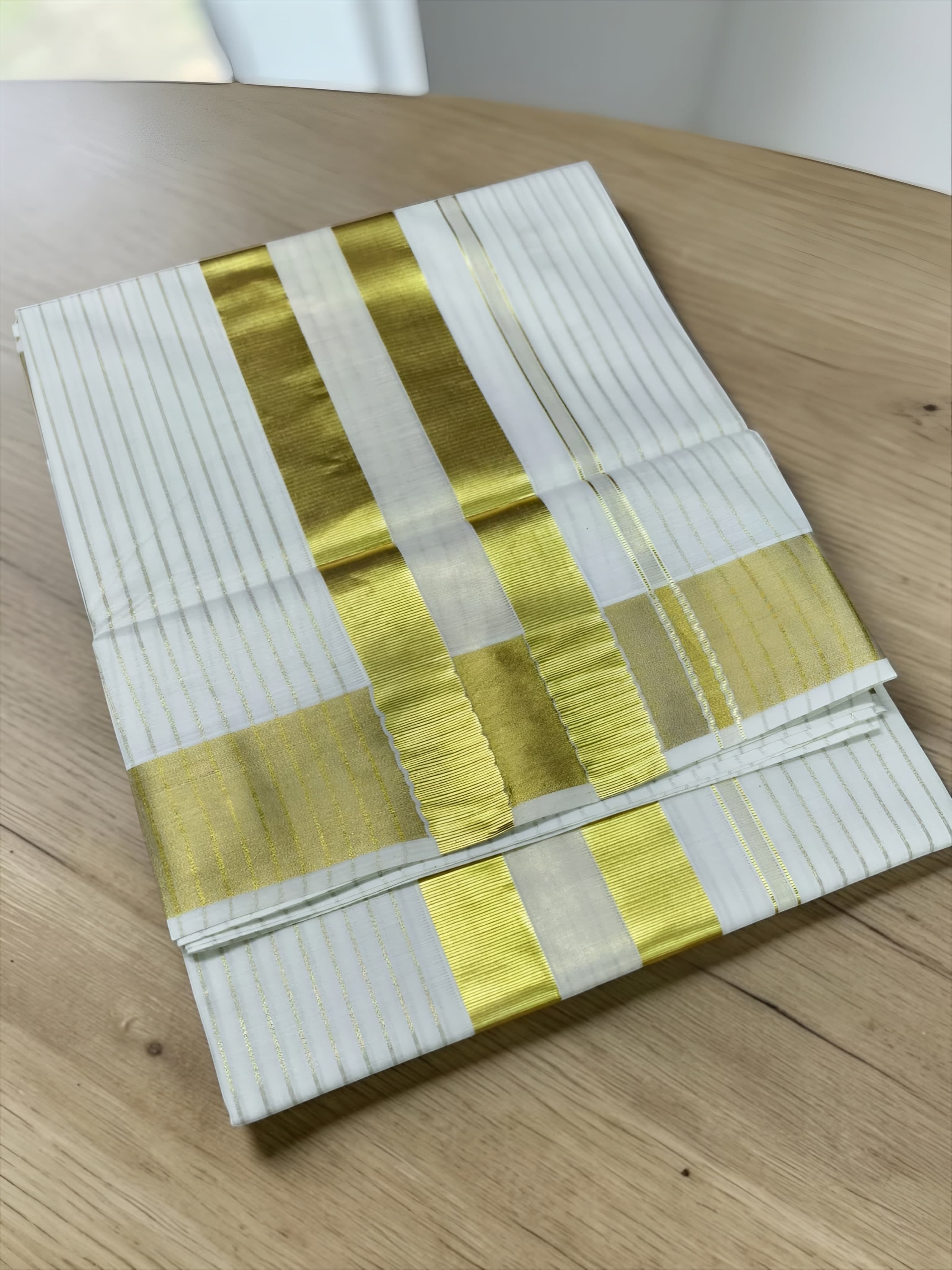 Pure Original Kasavu Saree with body stripe handloom quality / kuthampully saree