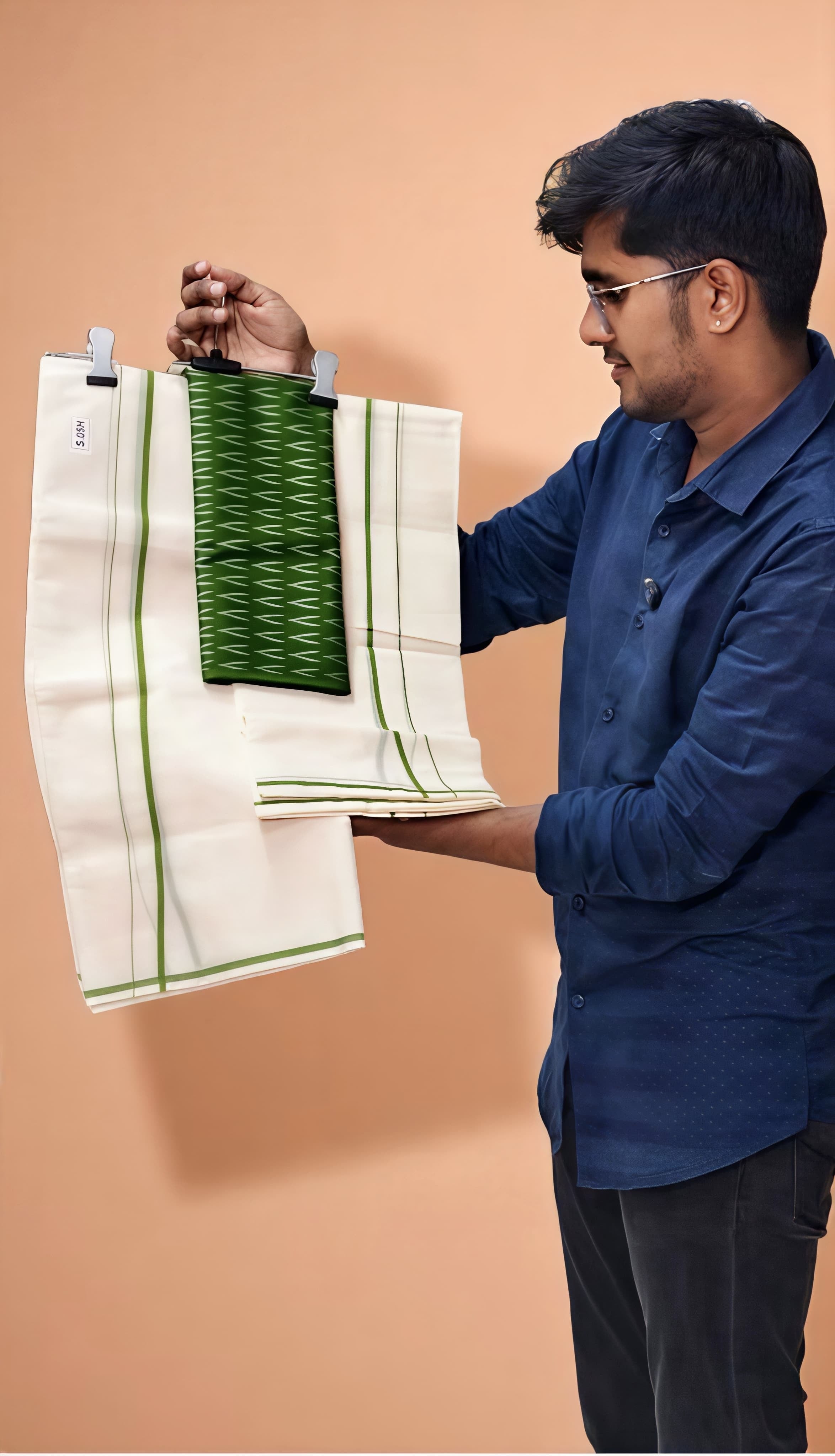Puliyilakara Set Mundu Pure Cotton 2.70 mtr With Blouse