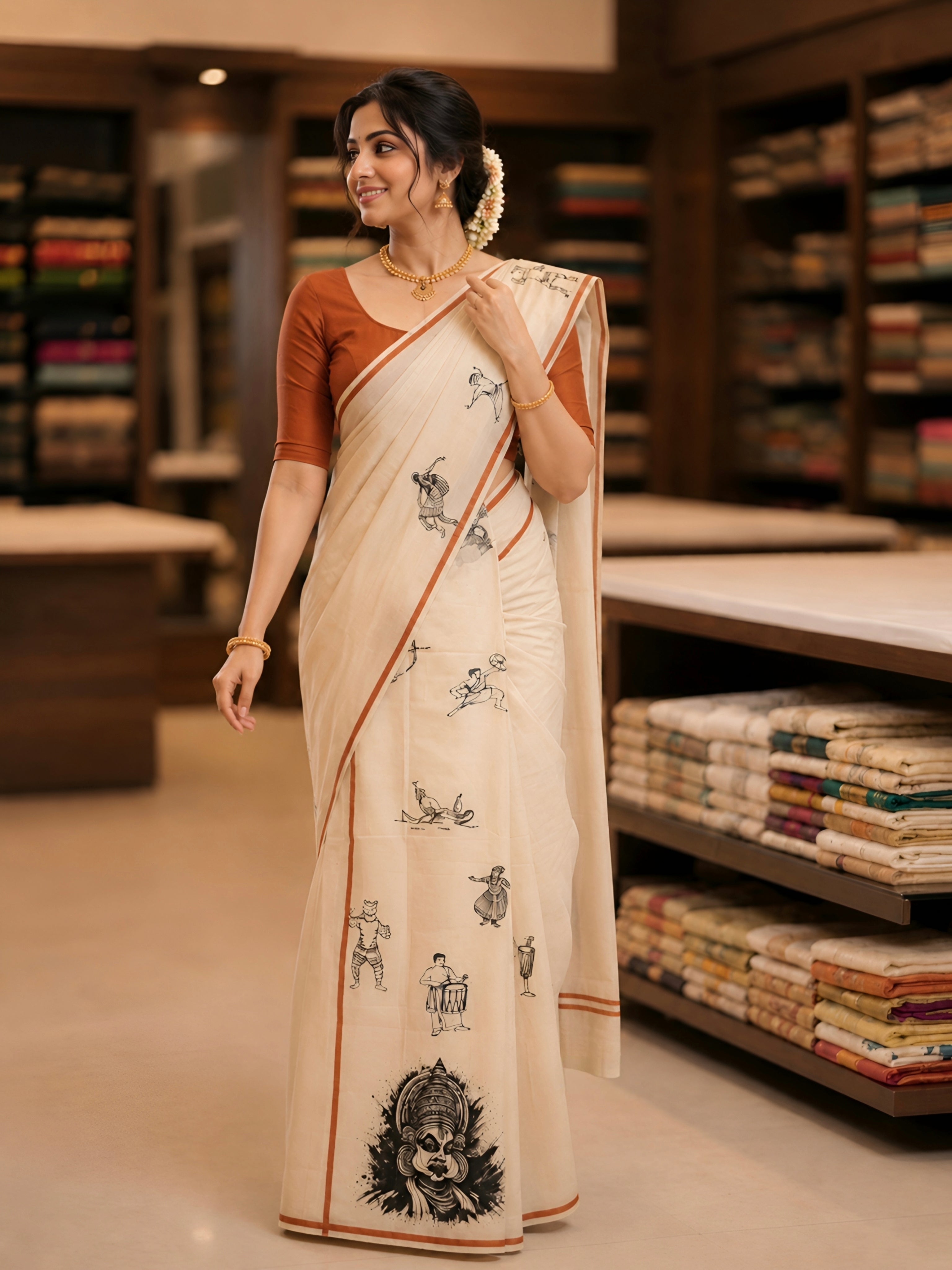 Trending onam theme set mundu exclusive design