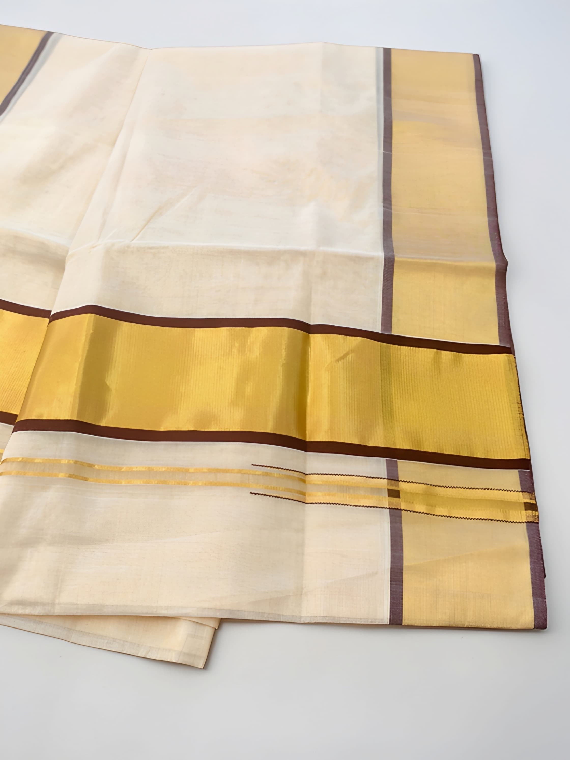 100% Pure Handloom ( Kayithiri ) Tissue Set Saree
