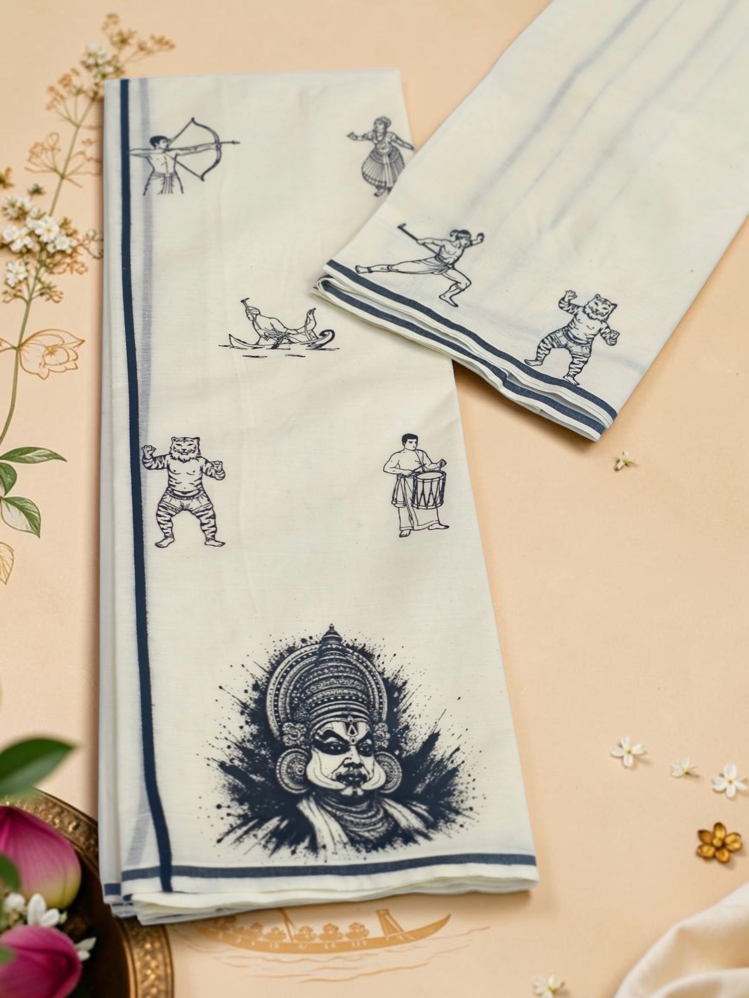 Trending onam theme set mundu exclusive design