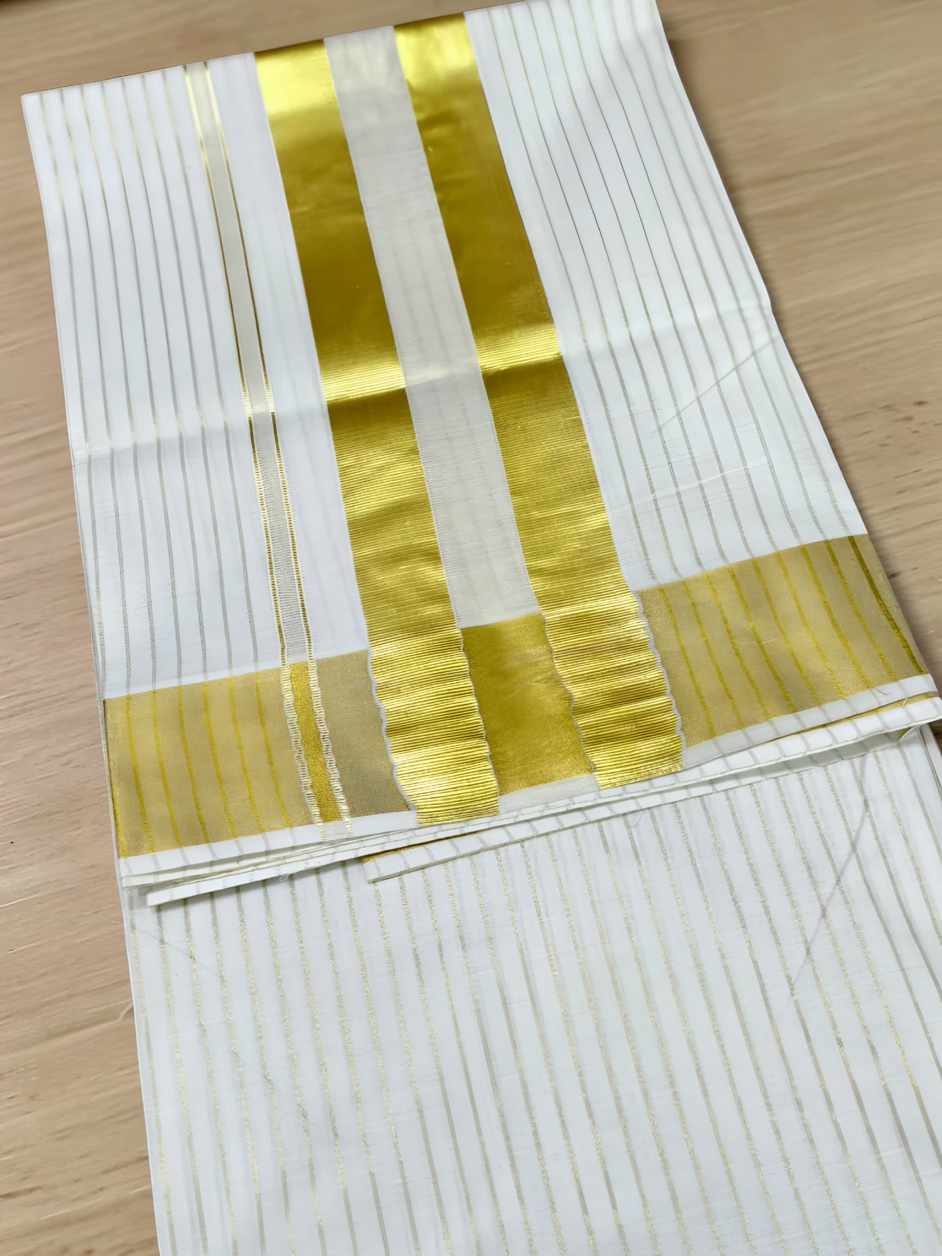 Pure Original Kasavu Saree with body stripe handloom quality / kuthampully saree