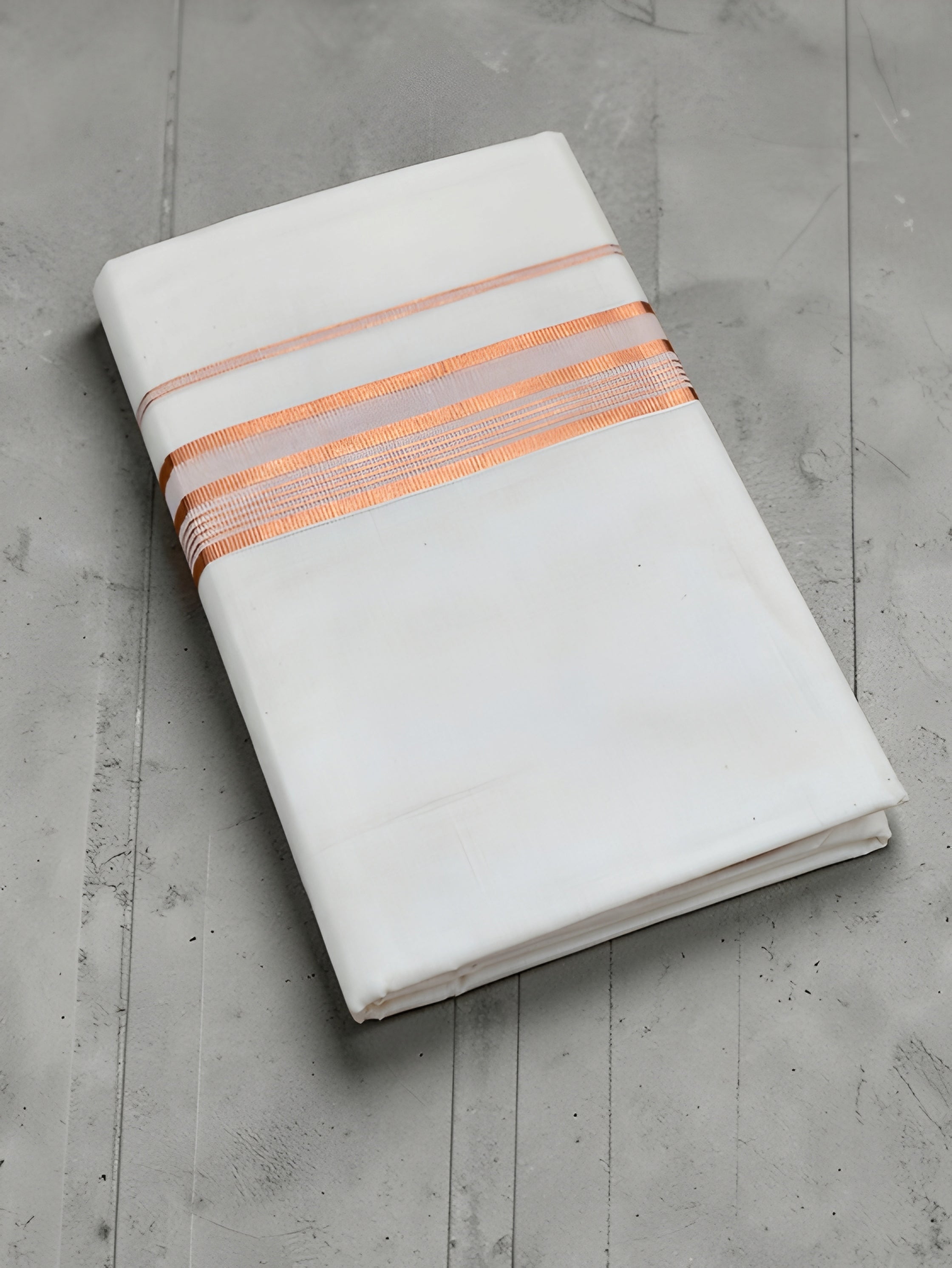 Copper style mens double dhoti 4 meter Pure cotton with high quality copper jeri
