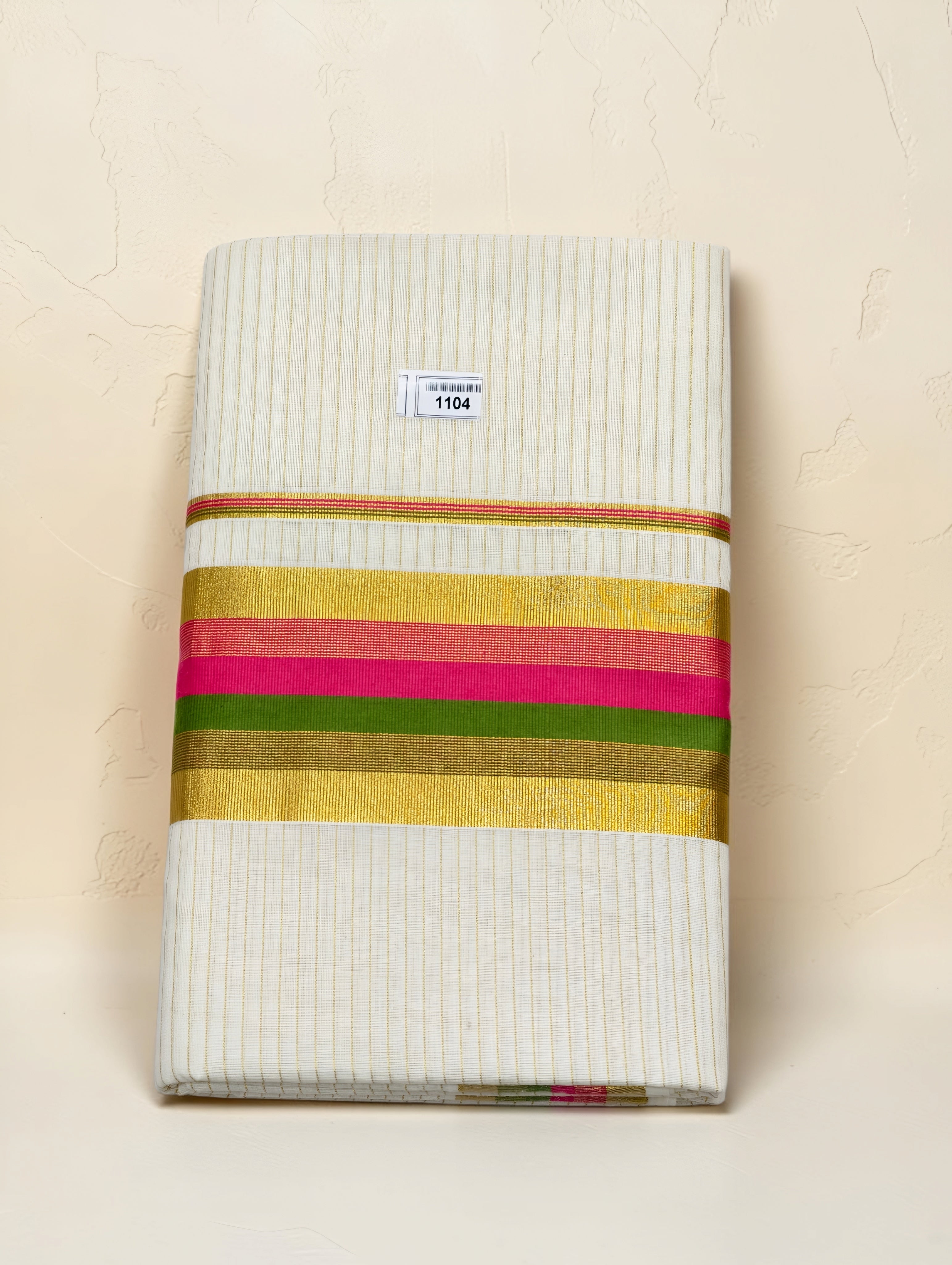 Premium Set saree with traditional color border and Stripe