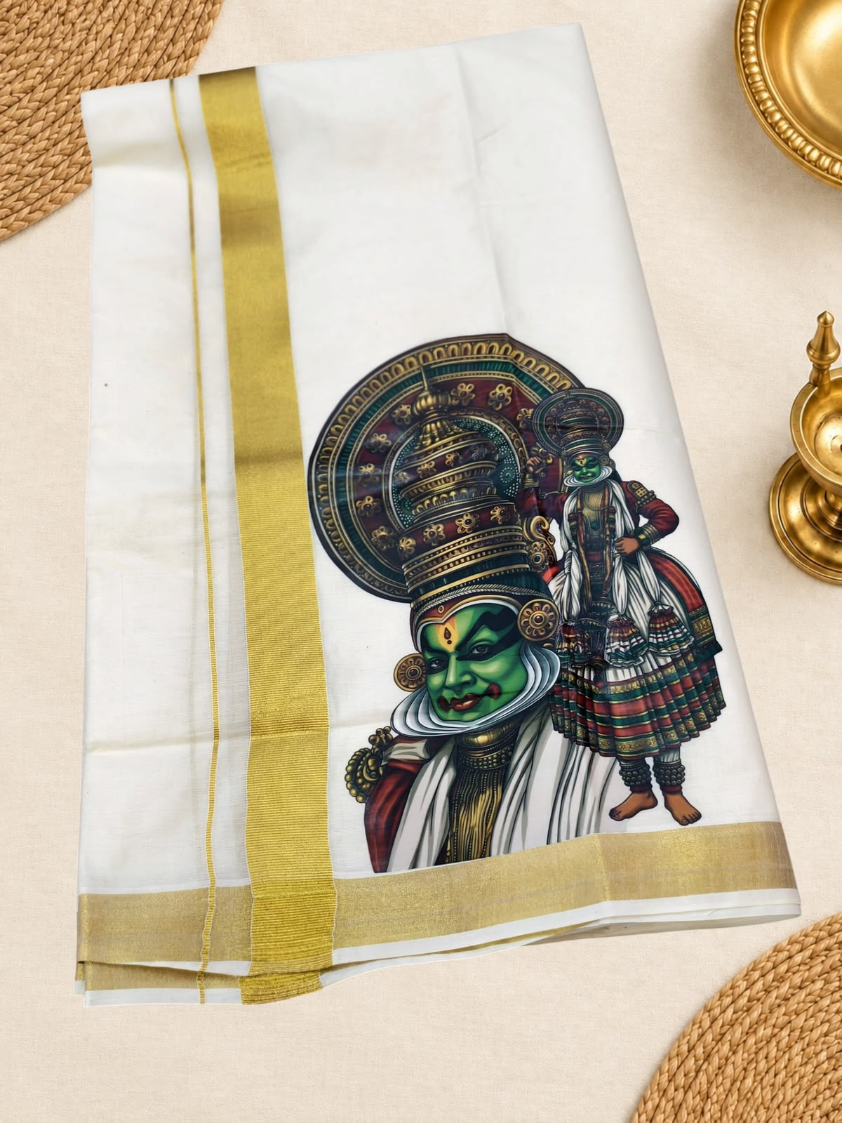 Kerala Traditional Cotton Dhoti with design