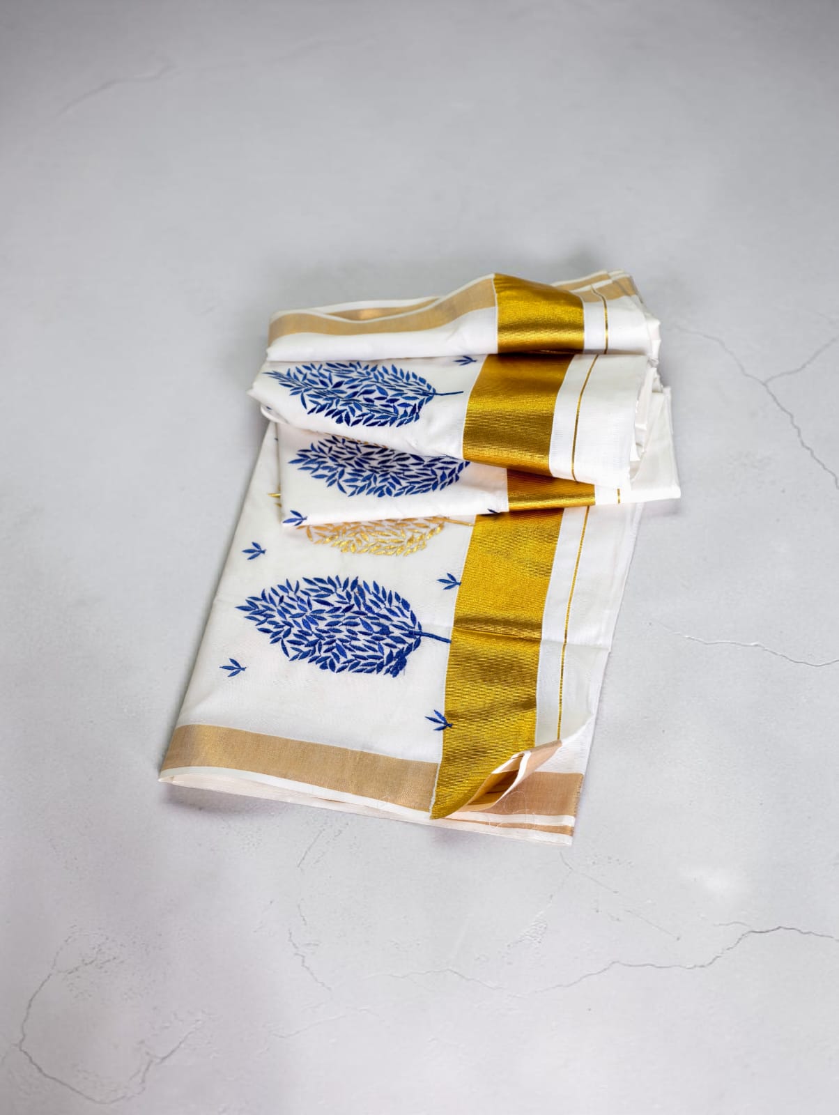 Pure Cotton Embroidery Saree Full body with blouse