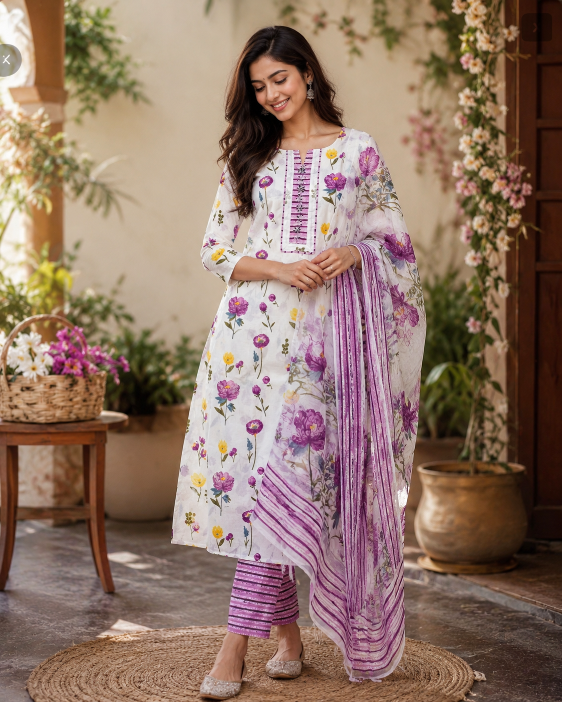 Pure Cotton Churidhar 3 psc set with trending design