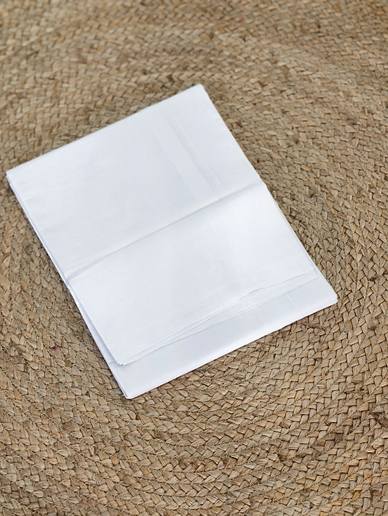 Pure White Kara Bleach dhoti 100% Cotton / 4 meter dhoti