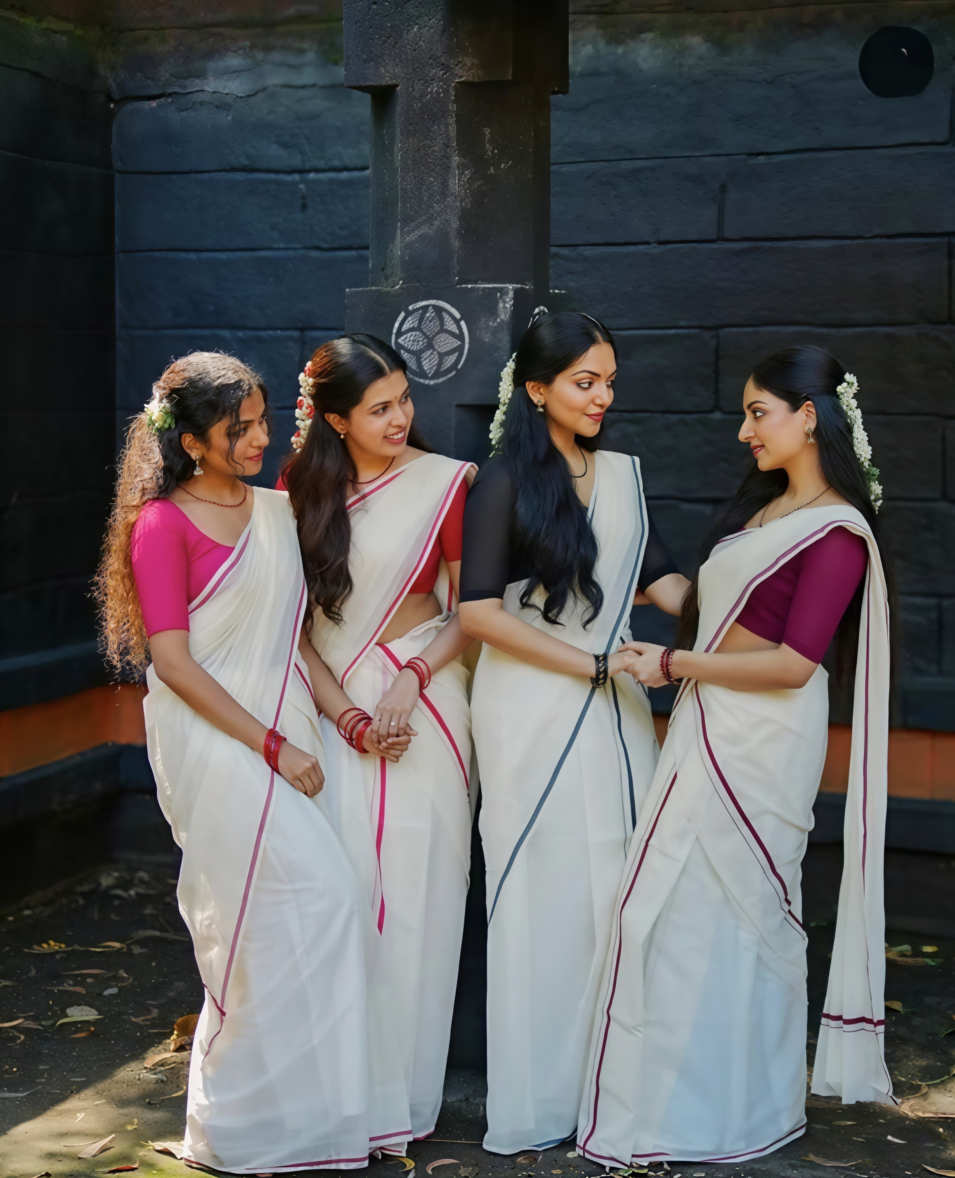 Ahana Trending Set mundu extra length Pure Cotton 100%