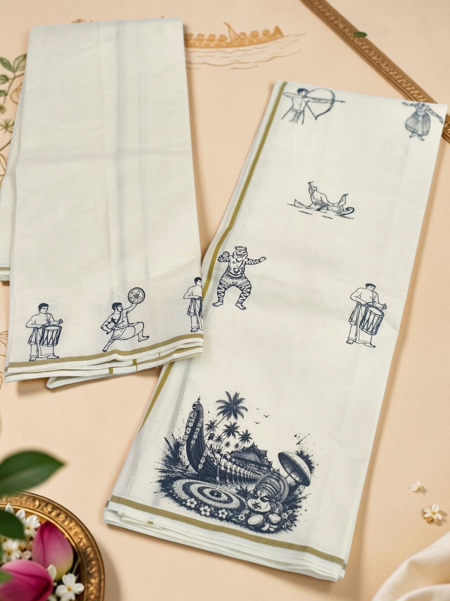 Trending onam theme set mundu exclusive design