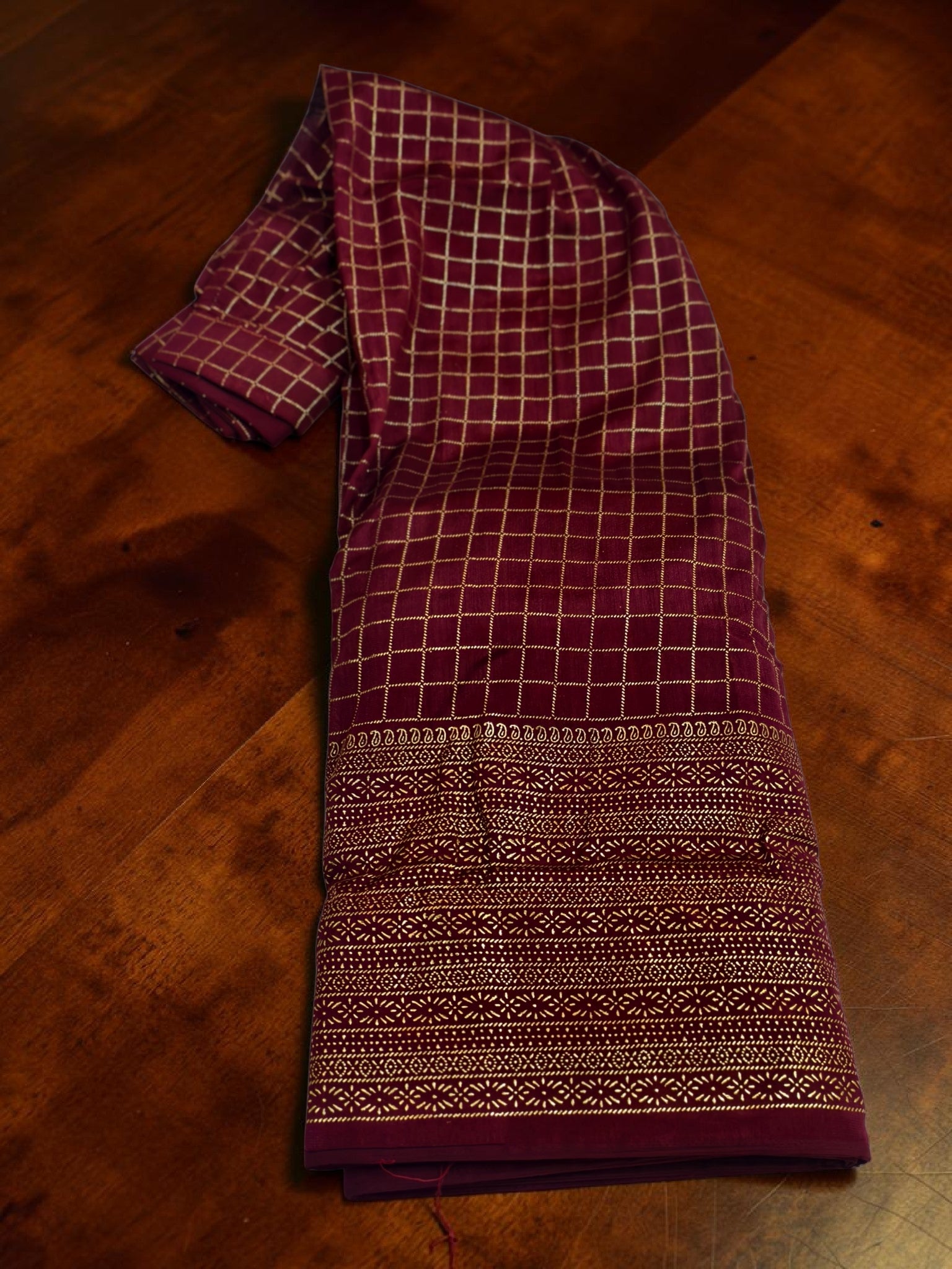 Check davani chettinadu style semi stitched with blouse and dupatta 3 psc
