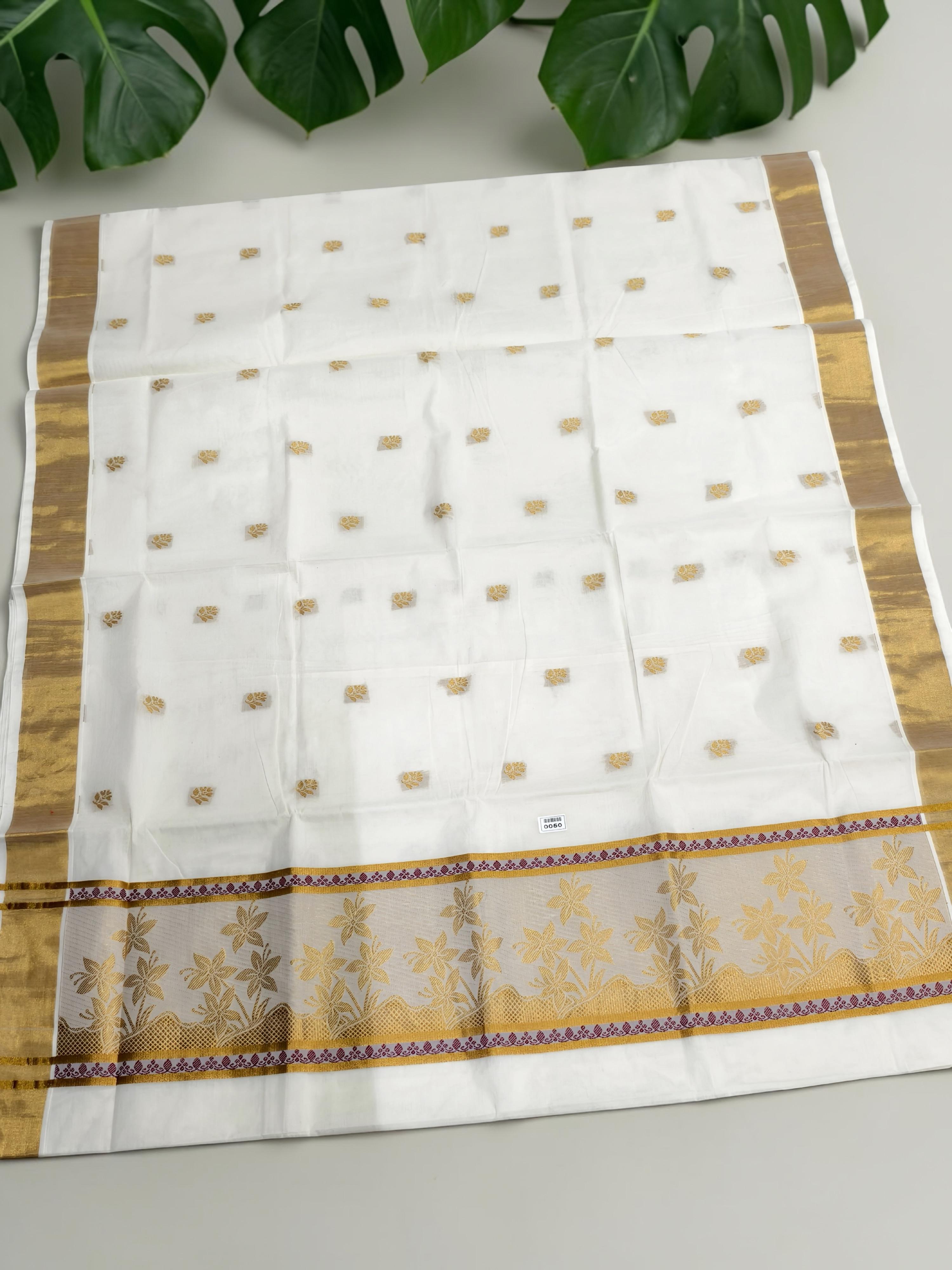Onam saree Rich Pallu  Jacquard work saree with blouse / Onam saree