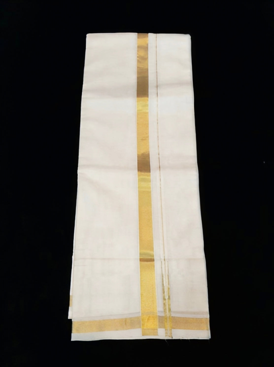 Kuthampully Men's Pure Handloom Dhoti 4 mtr - Groom
