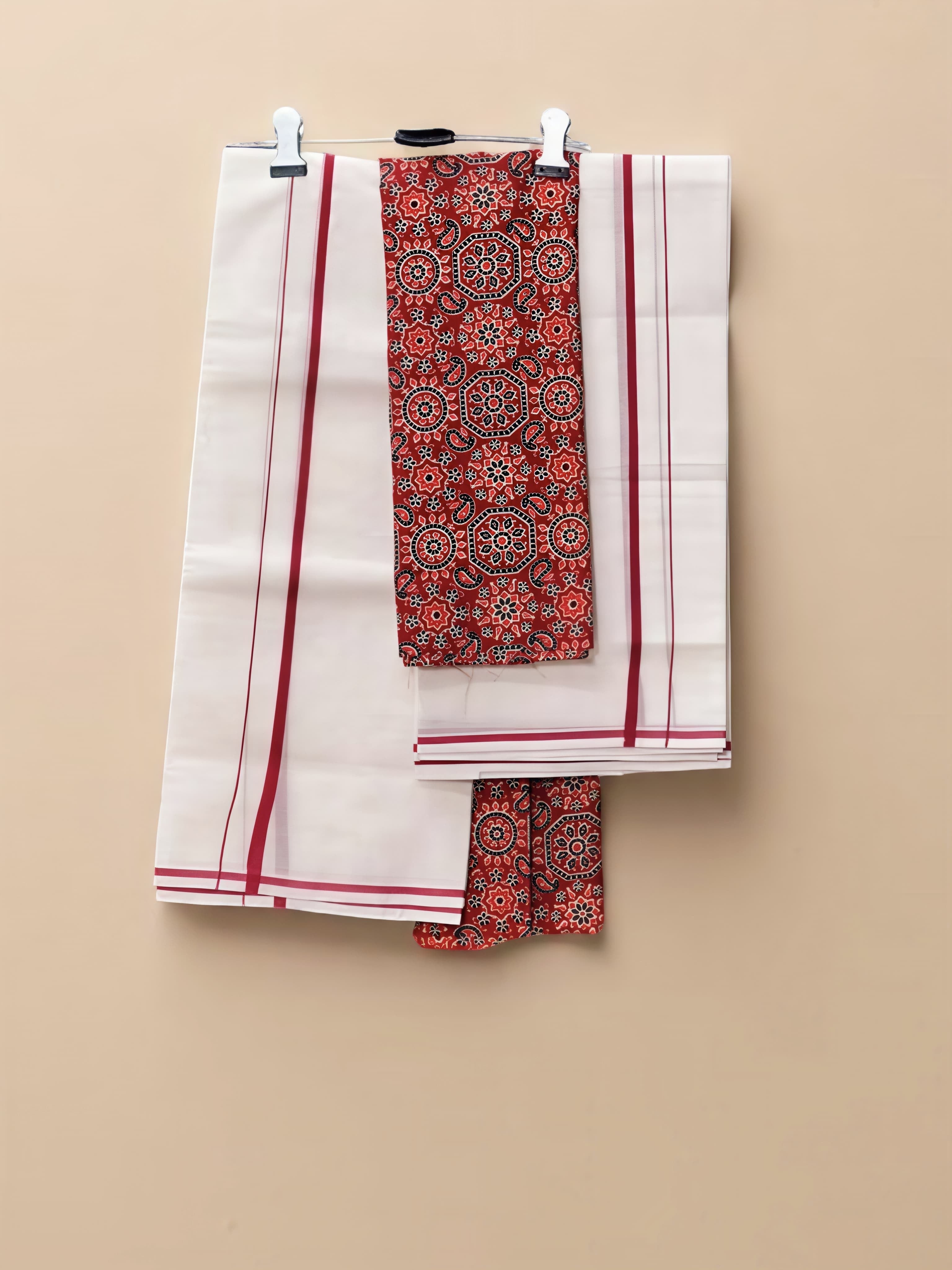 Puliyilakara Set Mundu Pure Cotton 2.70 mtr With Blouse