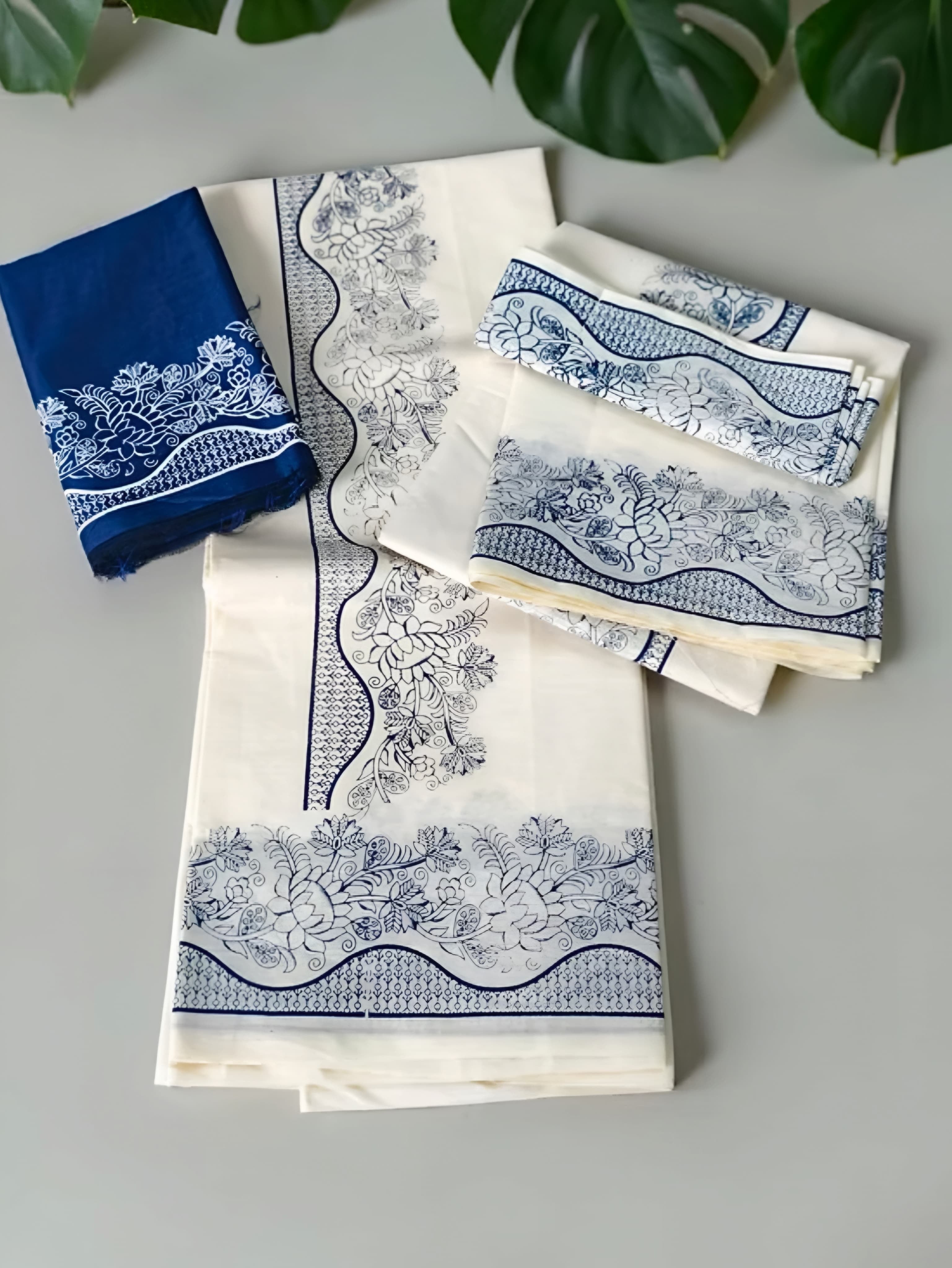 Kerala Set mundu trending collection with blouse full print extra length