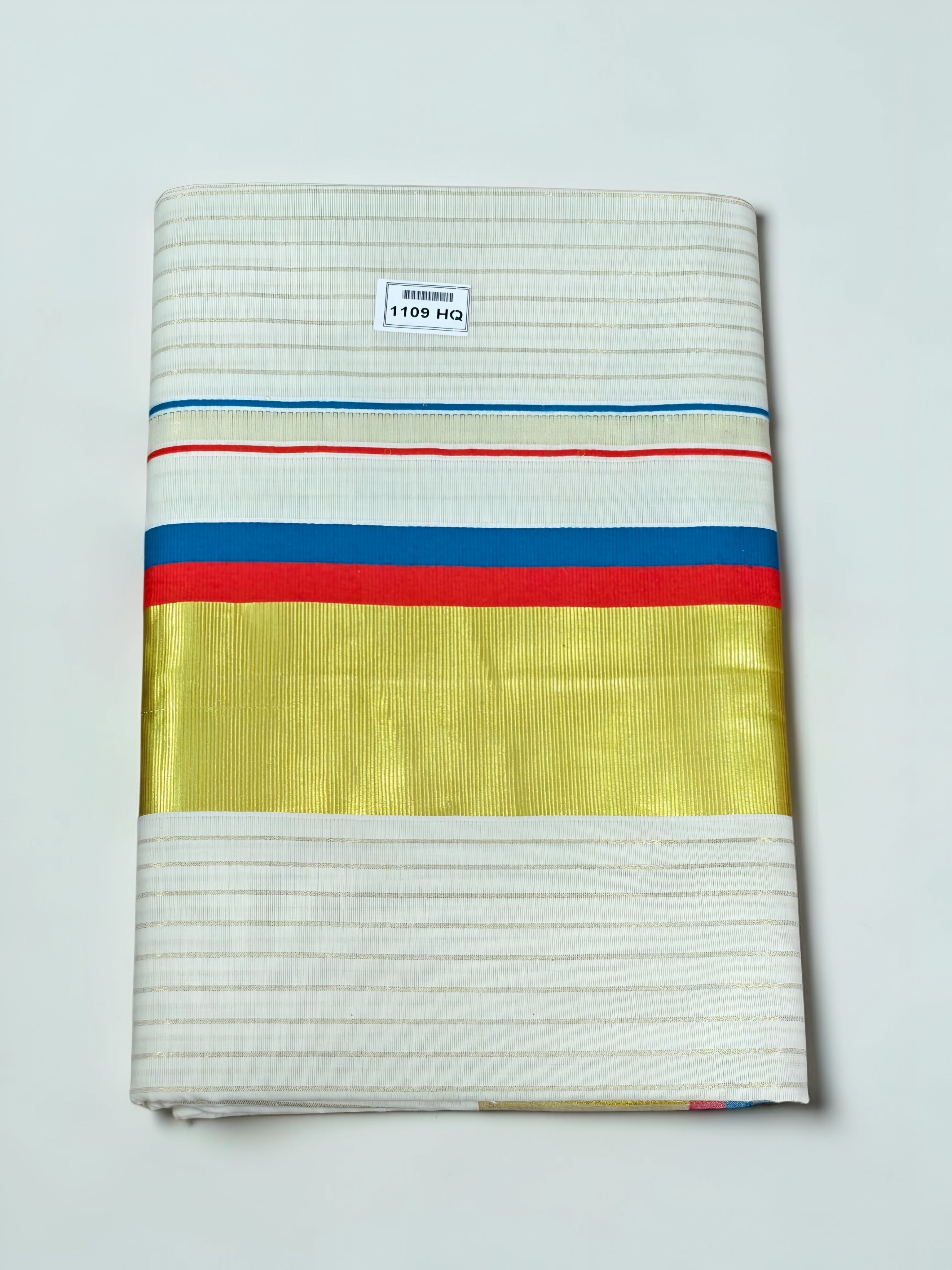 Original Handloom Kasavu Cotton Set Saree body stripe with blouse